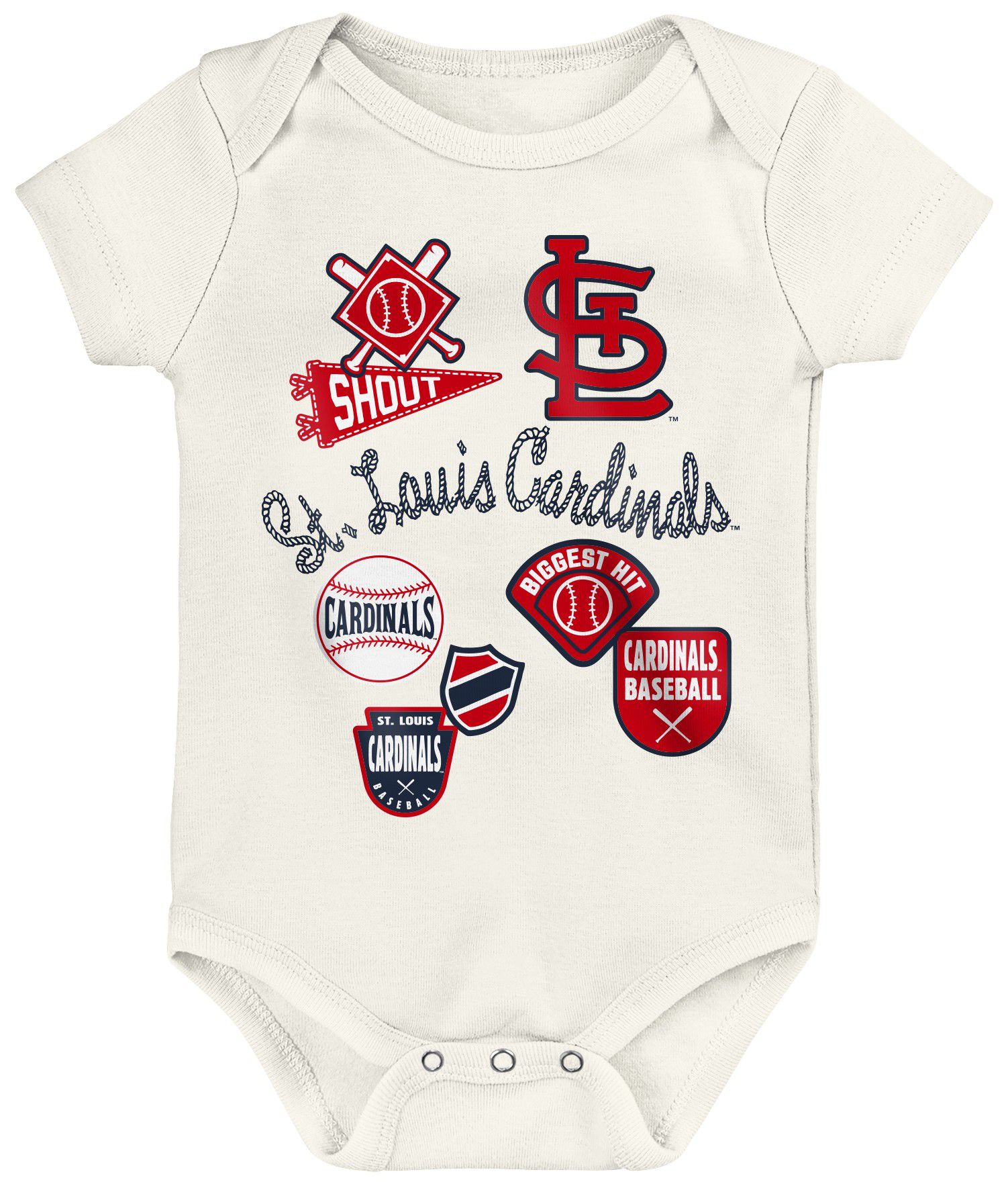 MLB Team Apparel Infant St. Louis Cardinals Home Plate 3-Piece Creeper product image