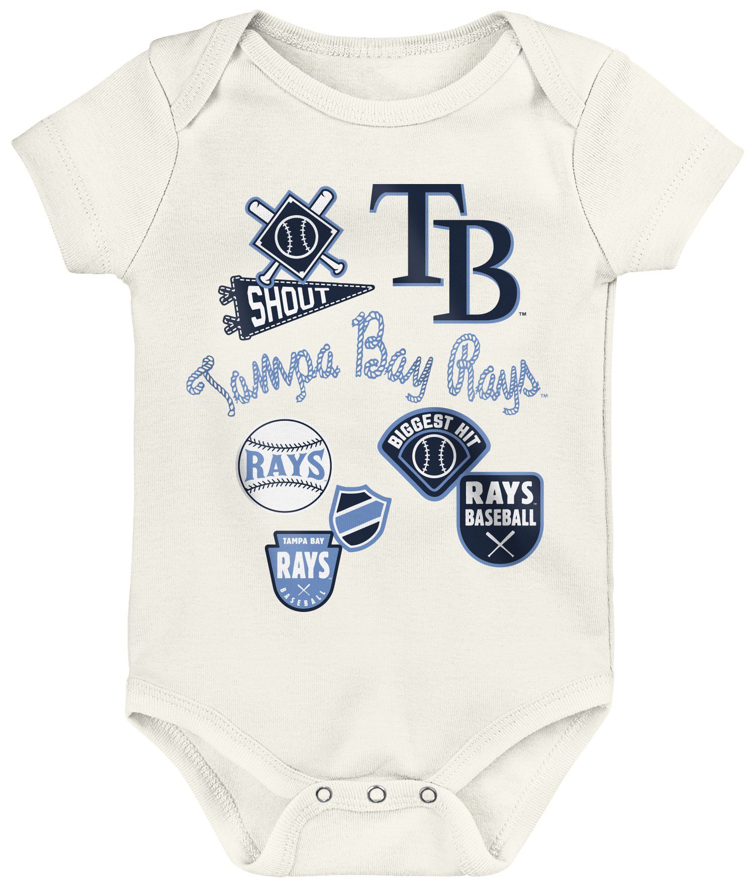 MLB Team Apparel Infant Tampa Bay Rays Home Plate 3-Piece Creeper product image