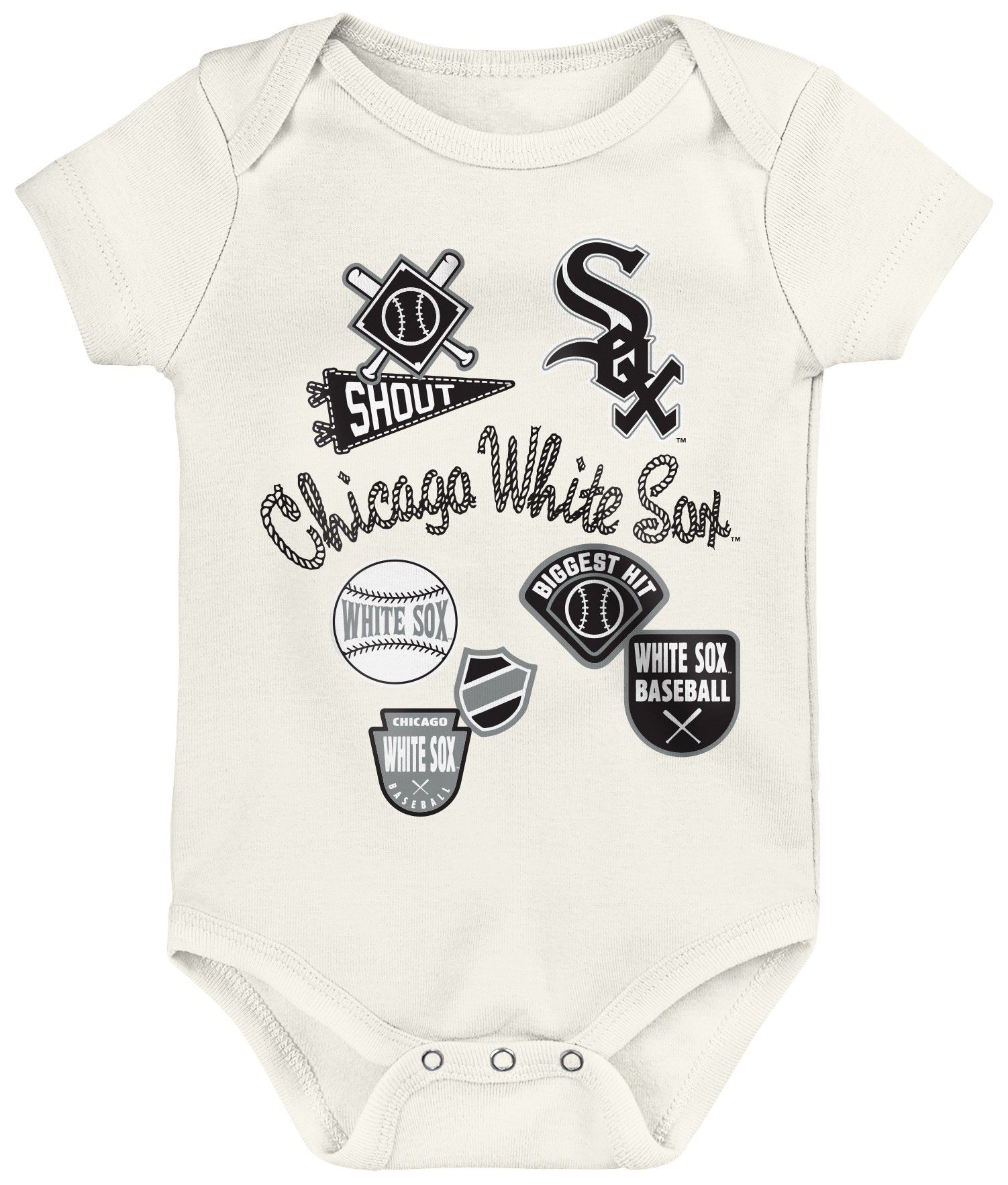 MLB Team Apparel Infant Chicago White Sox Home Plate 3-Piece Creeper product image