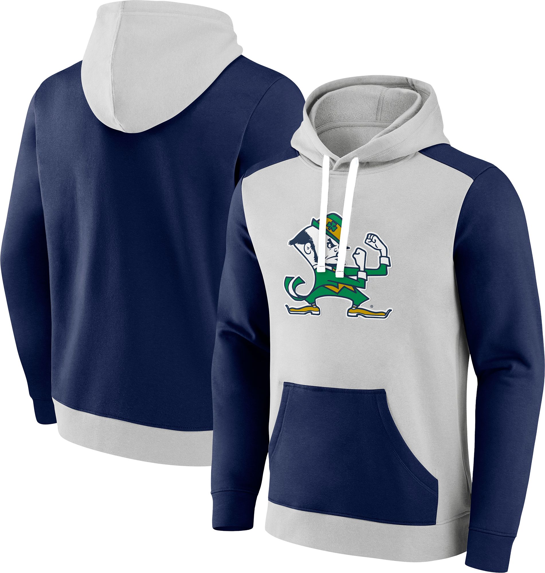 NCAA Men's Notre Dame Fighting Irish Grey Colorblock Pullover Hoodie product image