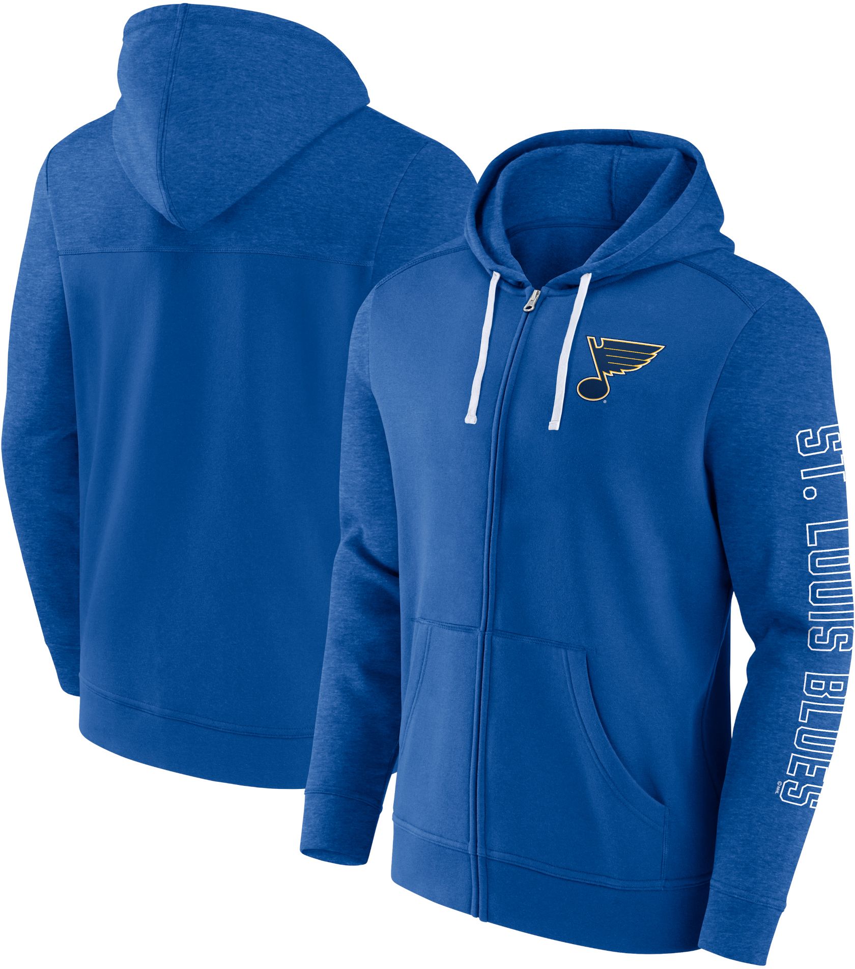 NHL St. Louis Blues Sleeve Hits Blue Full-Zip Hoodie