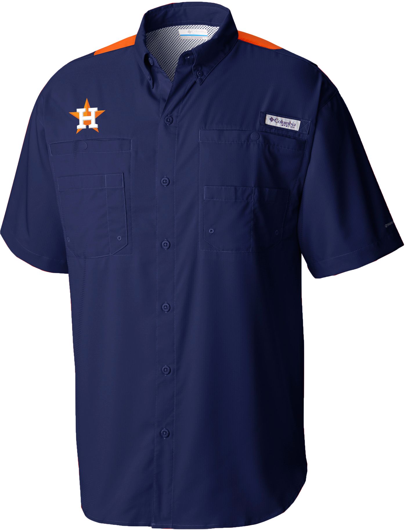 Columbia Men's Houston Astros Navy Colorblock Performance Shirt product image