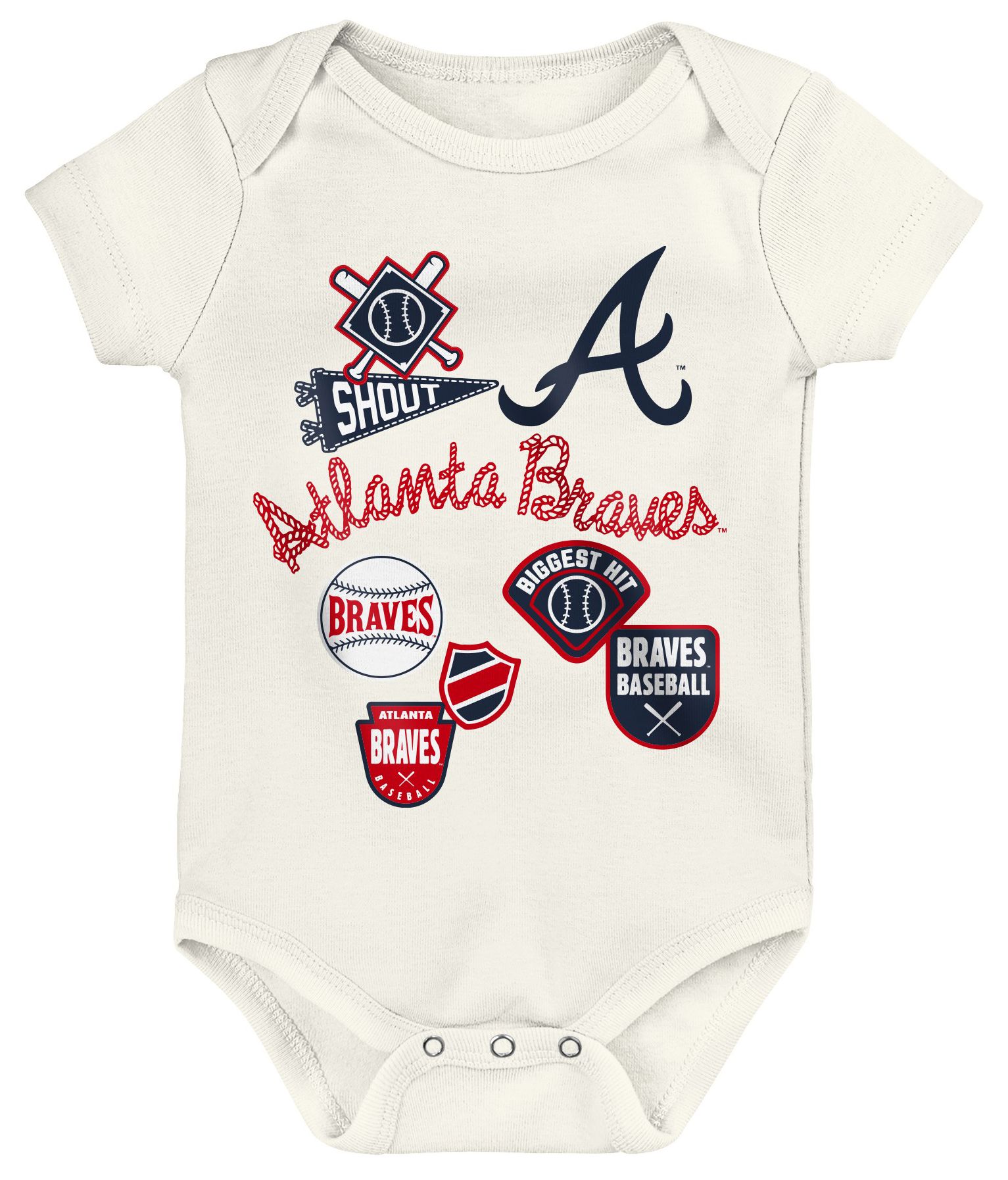 MLB Team Apparel Newborn Atlanta Braves Home Plate 3-Piece Creeper product image
