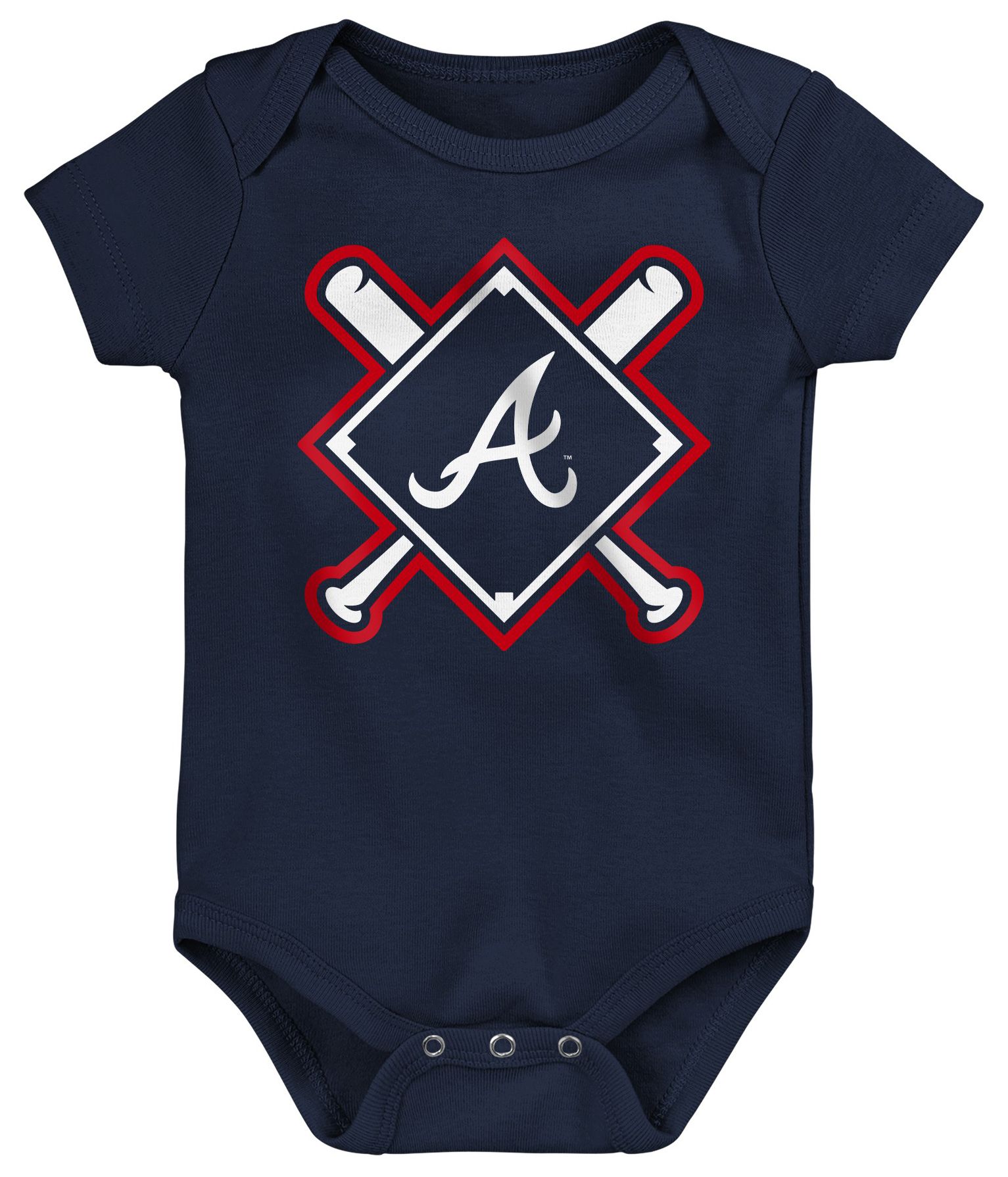 MLB Team Apparel Newborn Atlanta Braves Home Plate 3-Piece Creeper product image