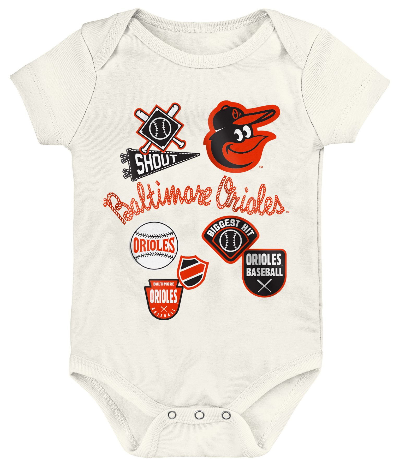 MLB Team Apparel Newborn Baltimore Orioles Home Plate 3-Piece Creeper product image