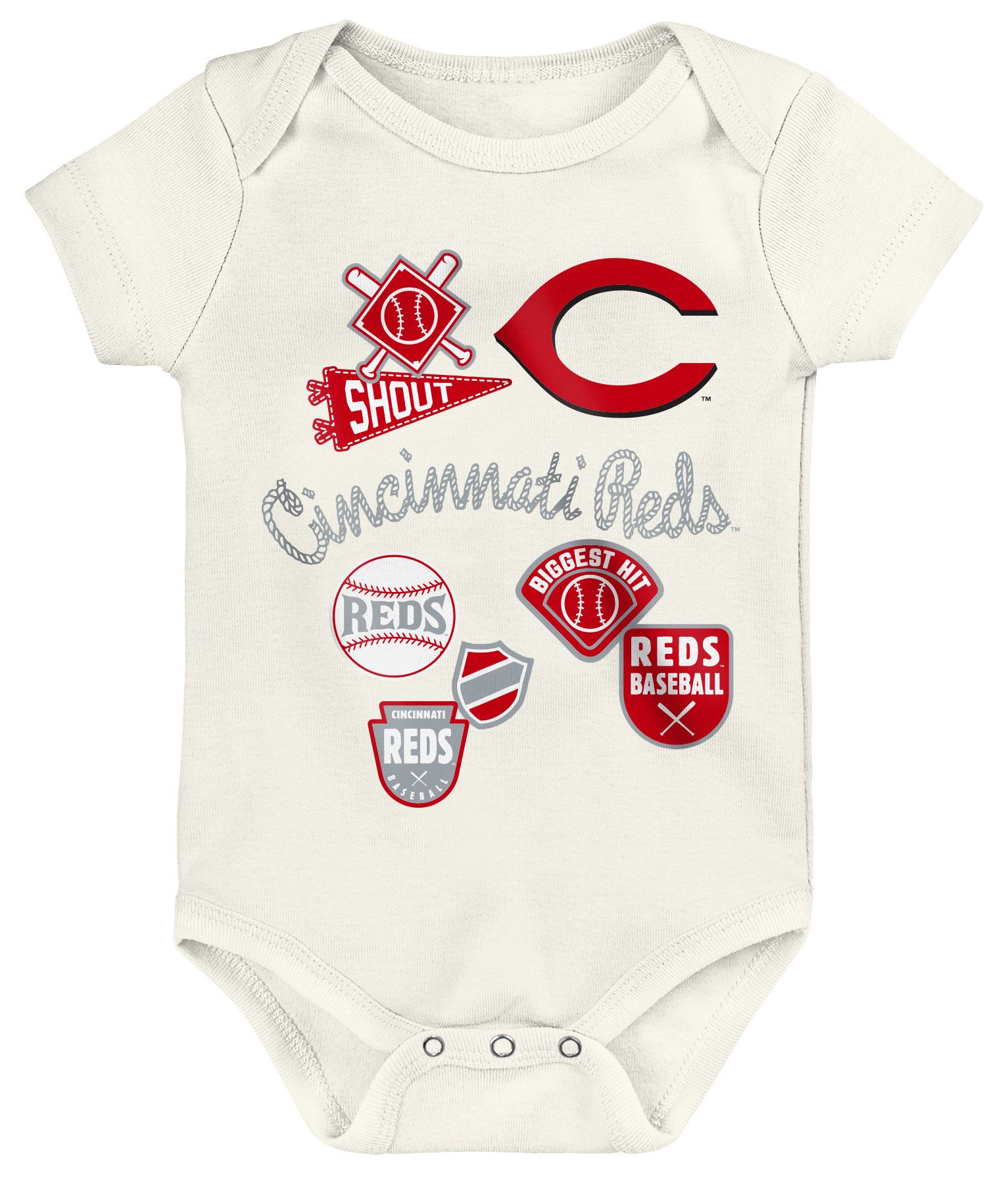 MLB Team Apparel Newborn Cincinnati Reds Home Plate 3-Piece Creeper product image
