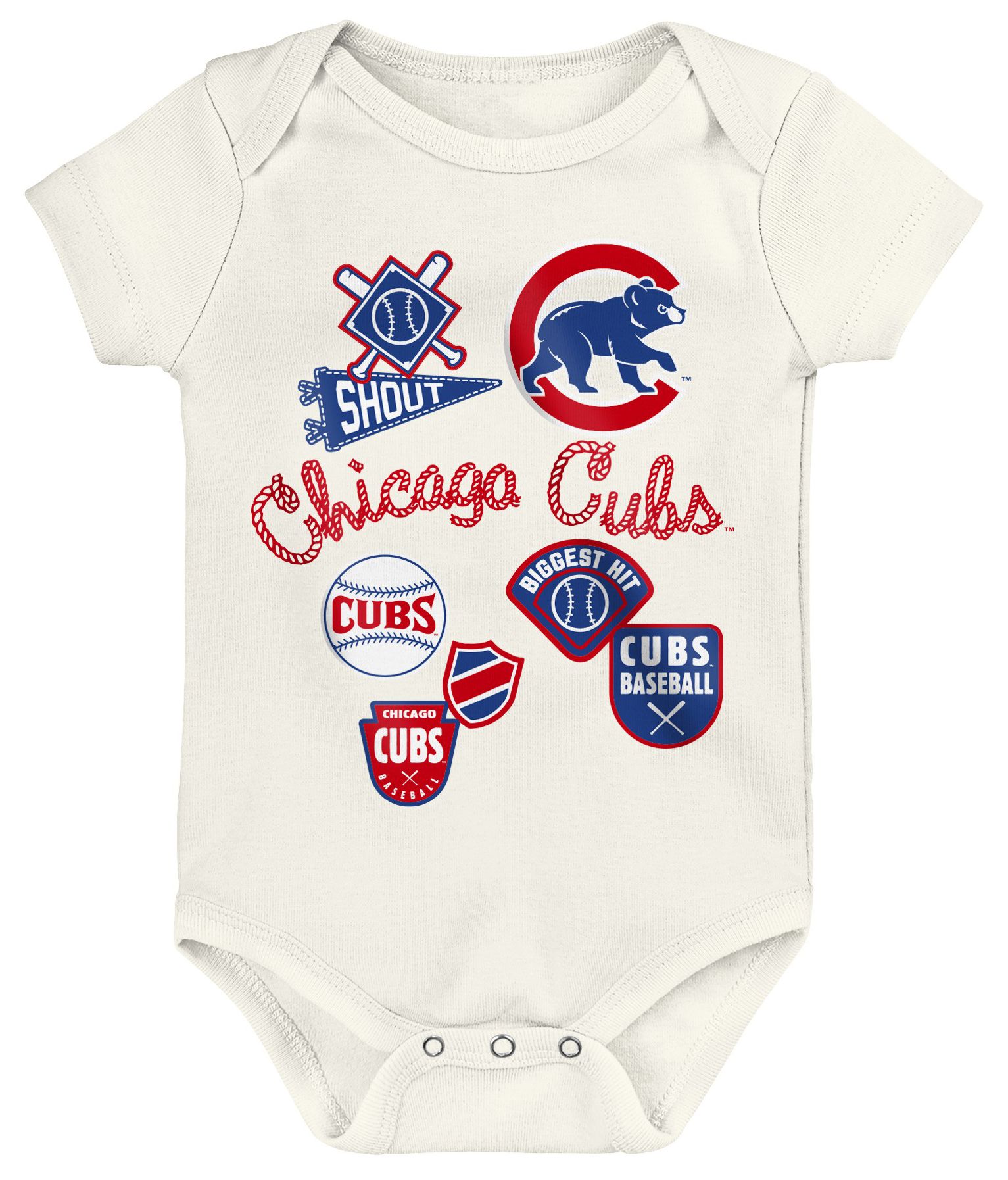 MLB Team Apparel Newborn Chicago Cubs Home Plate 3-Piece Creeper product image