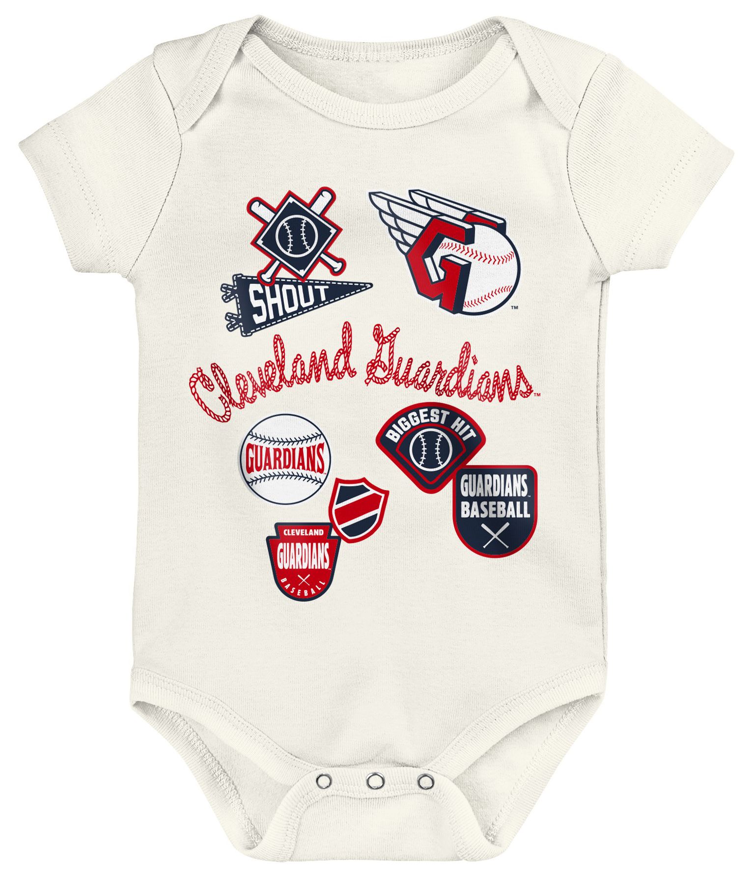 MLB Team Apparel Newborn Cleveland Guardians Home Plate 3-Piece Creeper product image