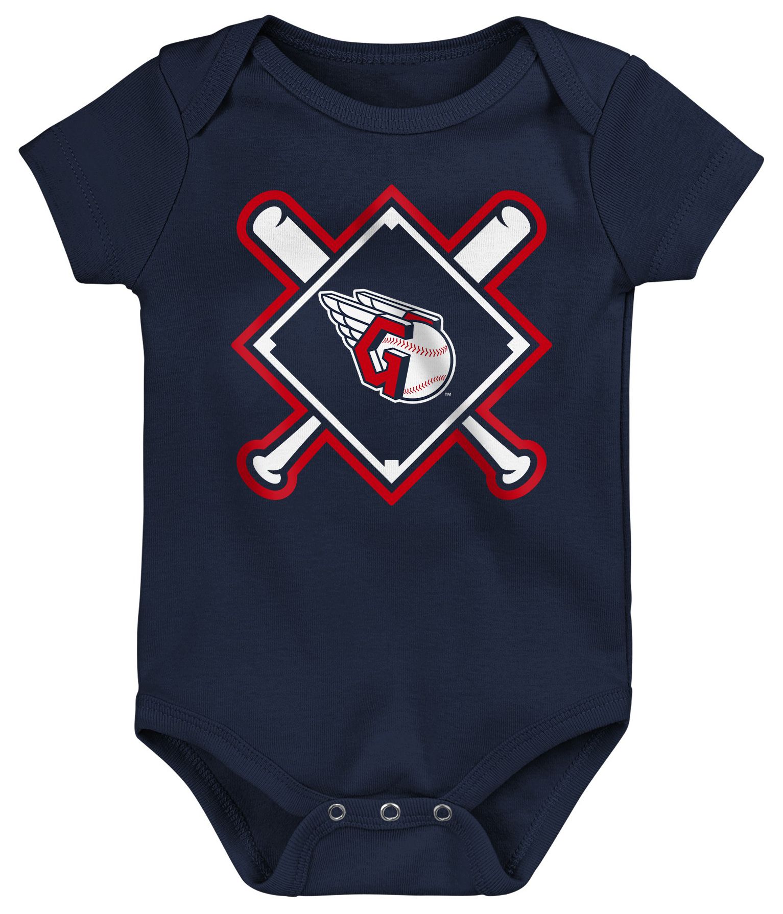MLB Team Apparel Newborn Cleveland Guardians Home Plate 3-Piece Creeper product image