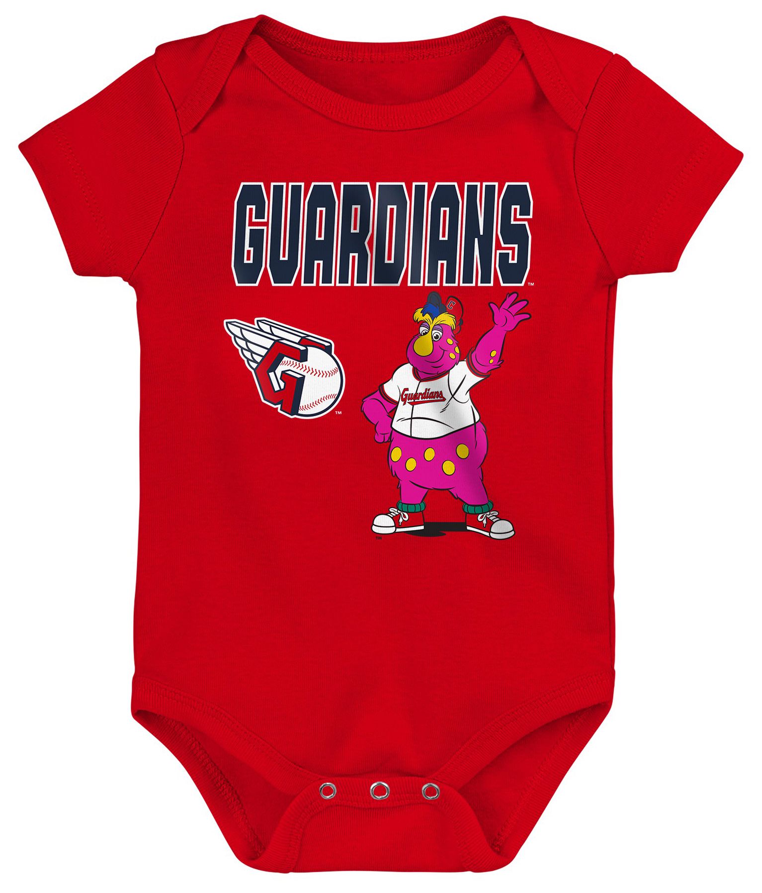 MLB Team Apparel Newborn Cleveland Guardians Home Plate 3-Piece Creeper product image