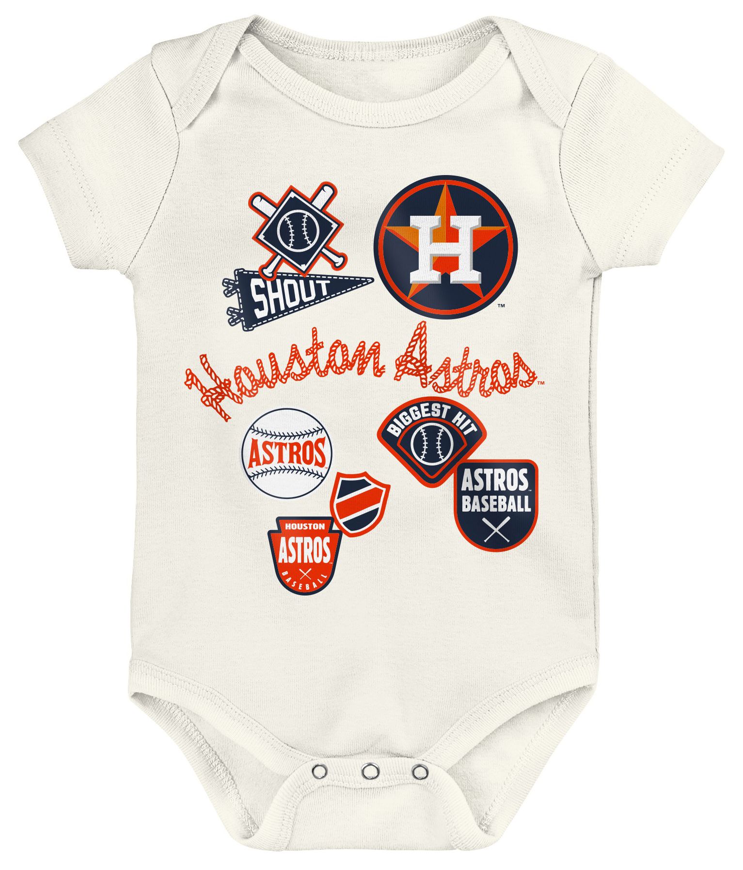 MLB Team Apparel Newborn Houston Astros Home Plate 3-Piece Creeper product image