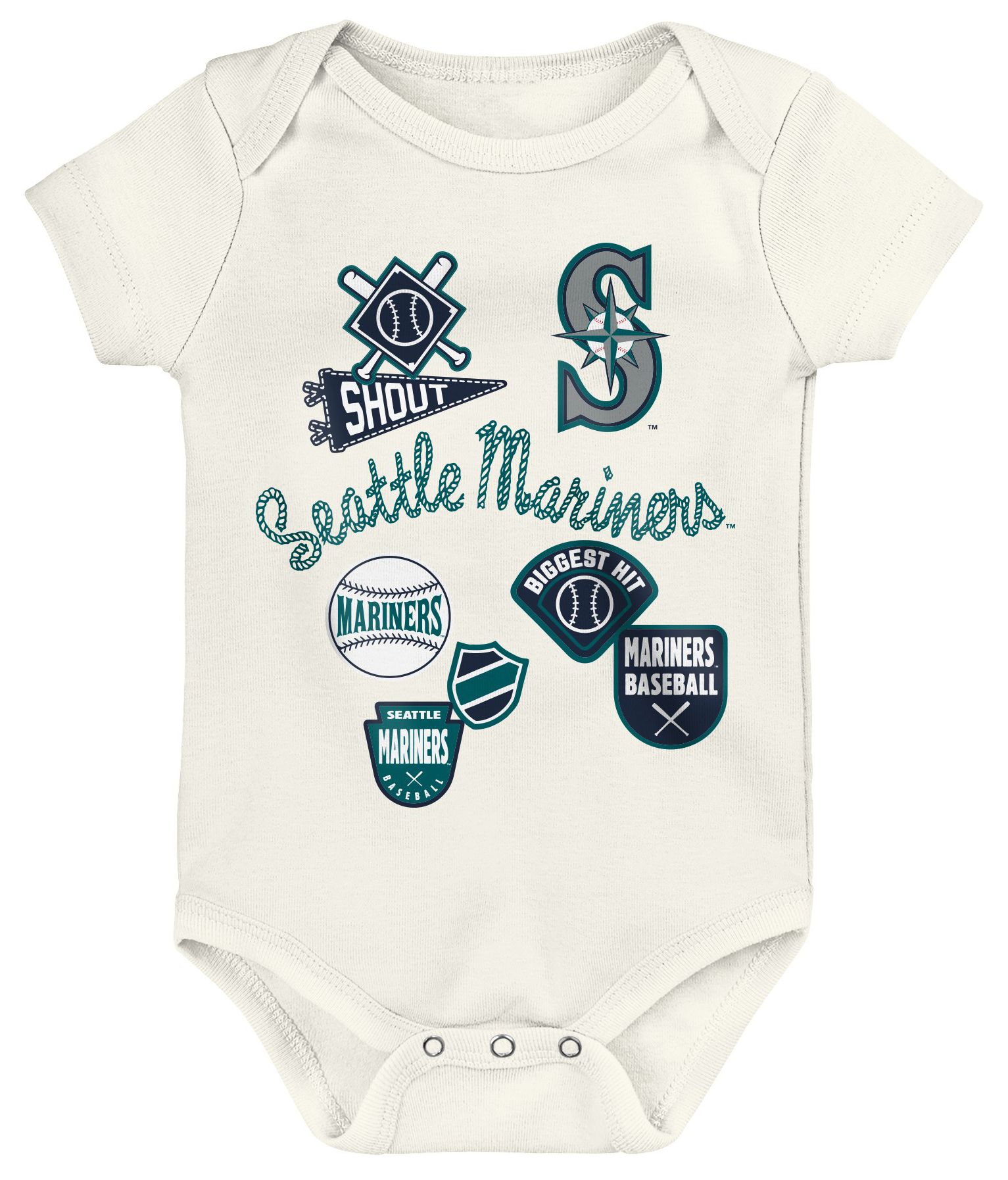MLB Team Apparel Newborn Seattle Mariners Home Plate 3-Piece Creeper product image