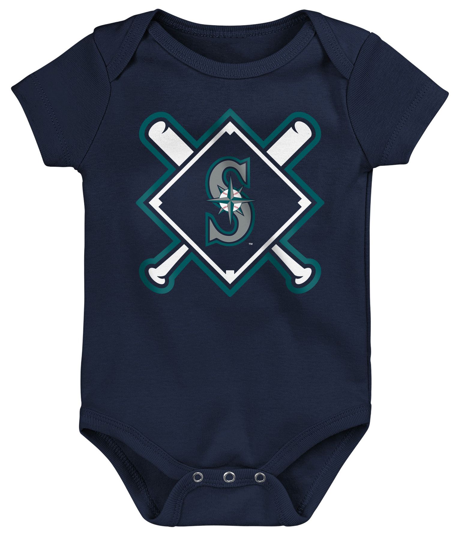 MLB Team Apparel Newborn Seattle Mariners Home Plate 3-Piece Creeper product image
