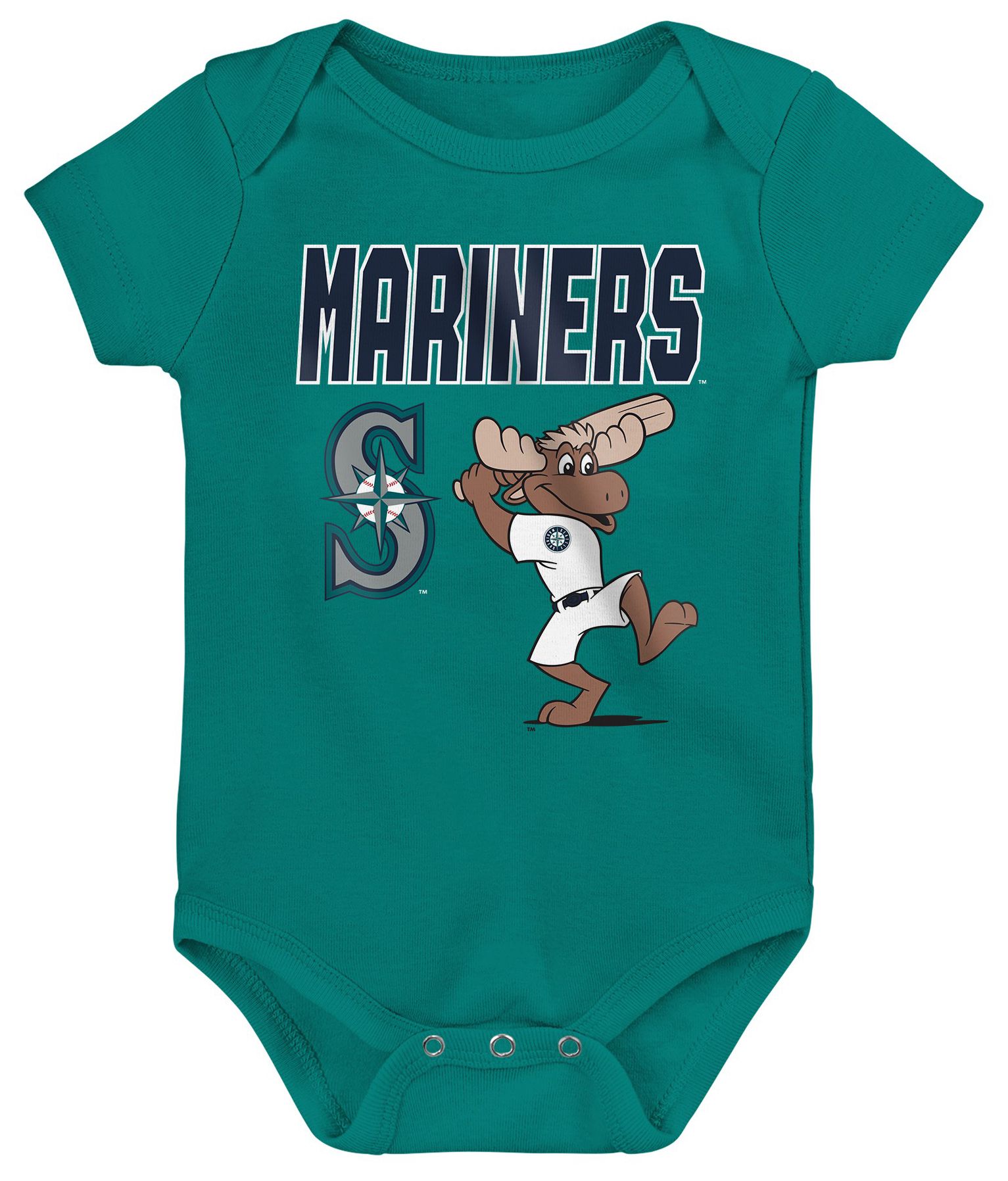 MLB Team Apparel Newborn Seattle Mariners Home Plate 3-Piece Creeper product image
