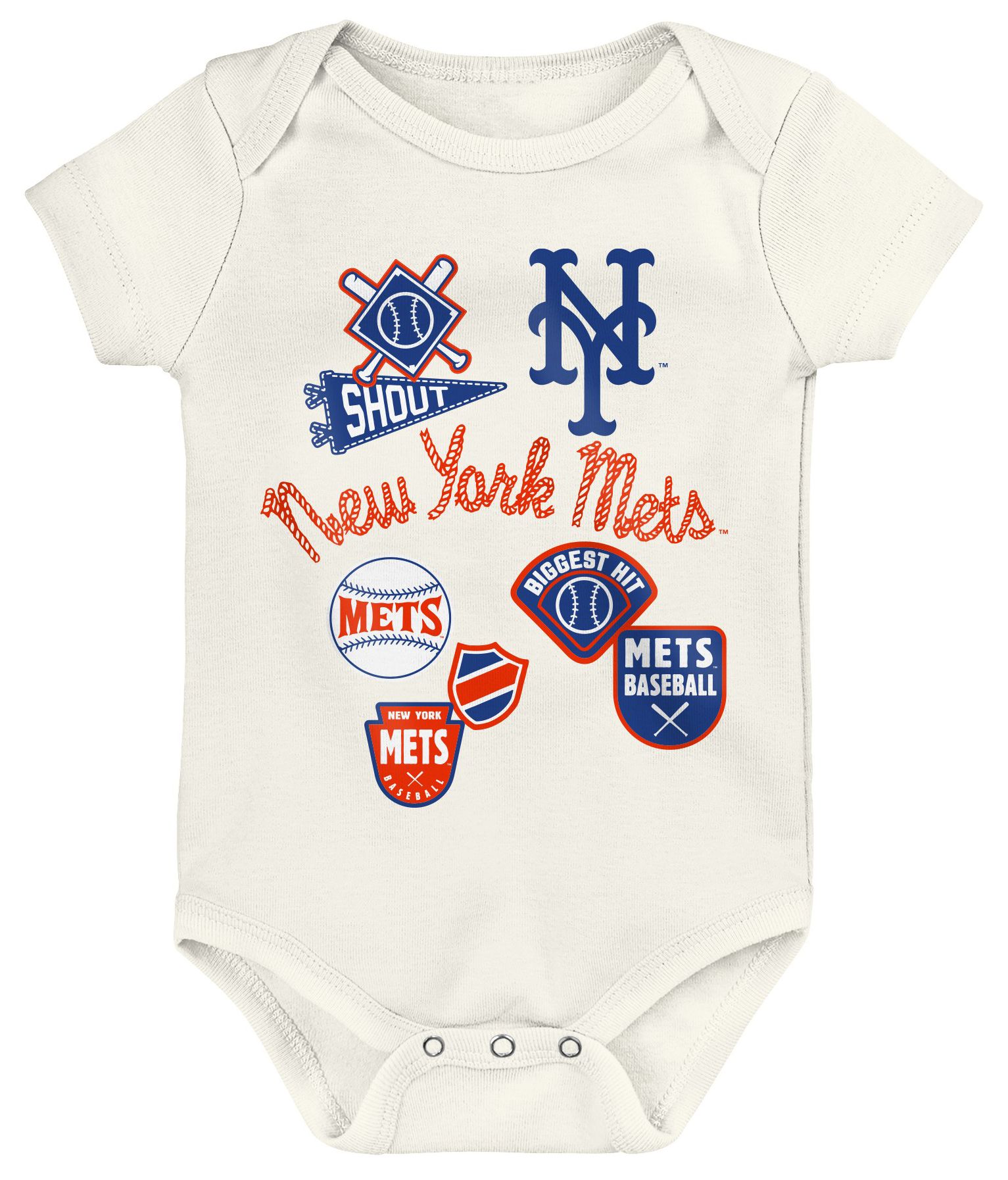 MLB Team Apparel Newborn New York Mets Home Plate 3-Piece Creeper product image