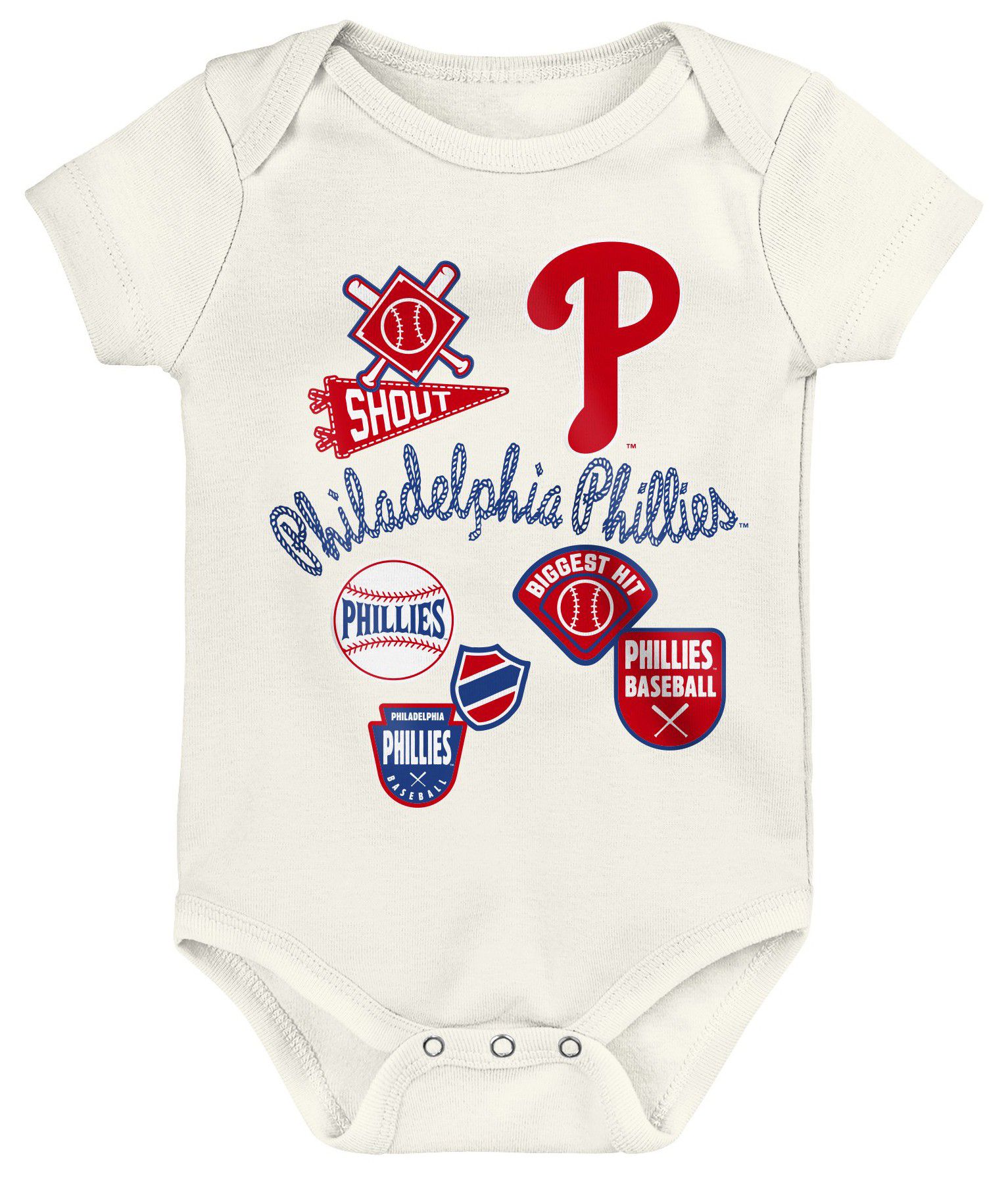 MLB Team Apparel Newborn Philadelphia Phillies Home Plate 3-Piece Creeper product image