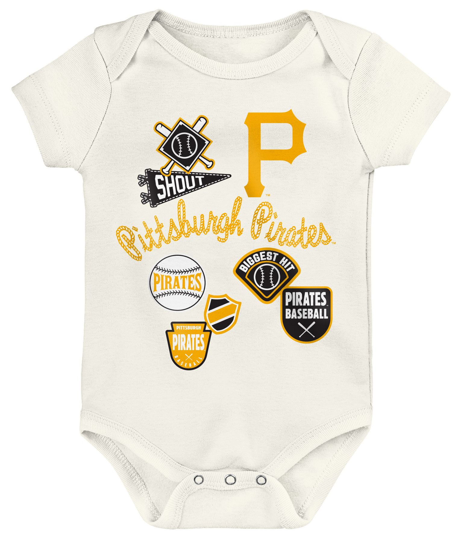 MLB Team Apparel Newborn Pittsburgh Pirates Home Plate 3-Piece Creeper product image