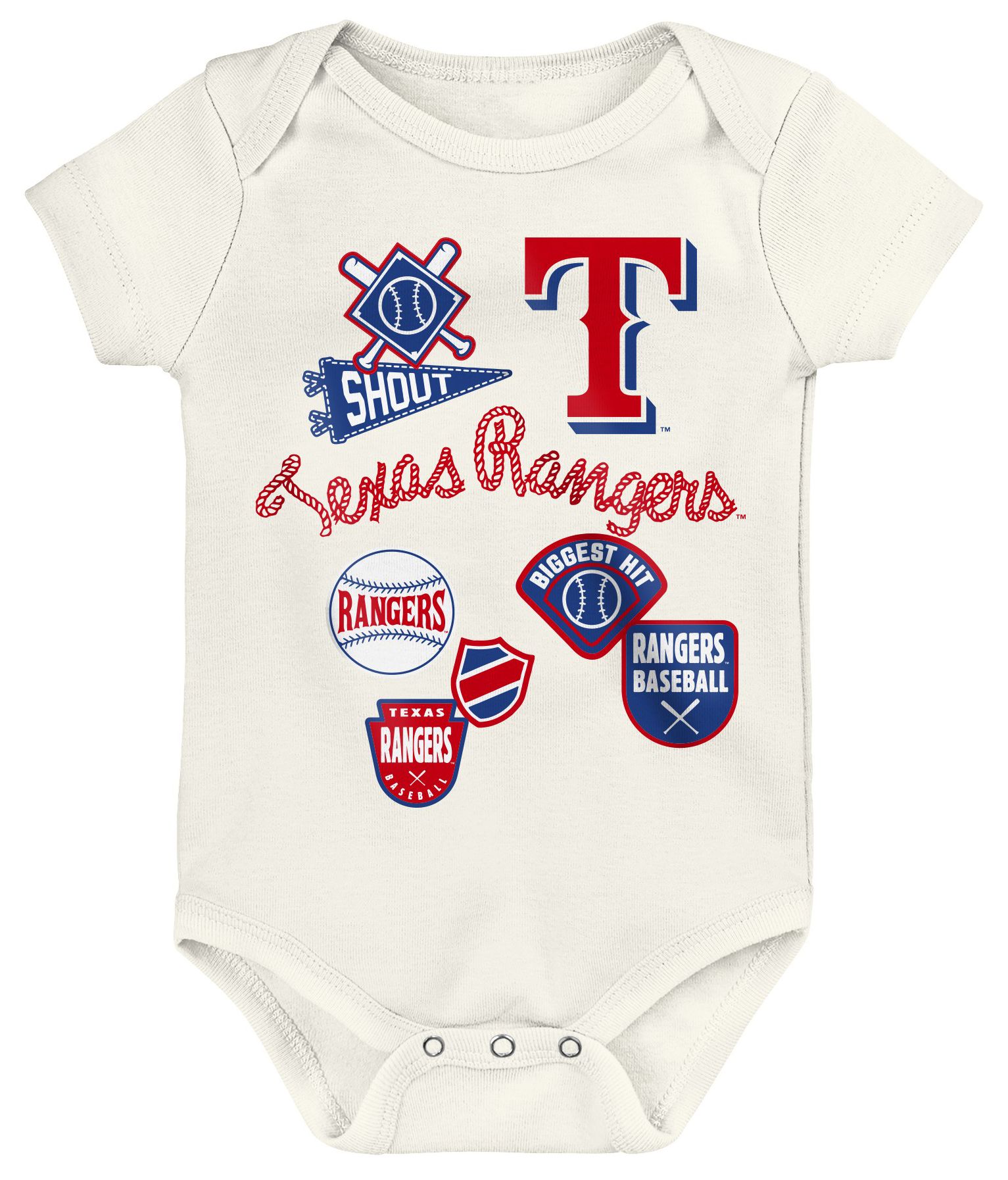 MLB Team Apparel Newborn Texas Rangers Home Plate 3-Piece Creeper product image