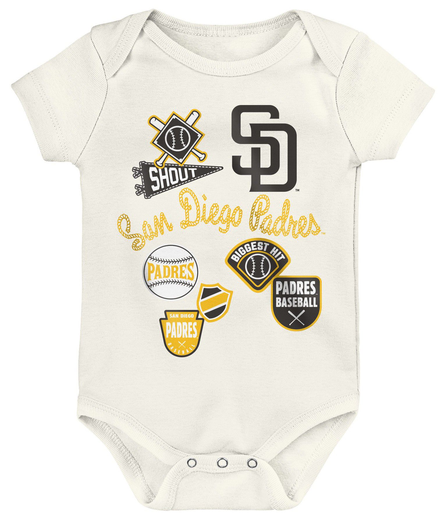 MLB Team Apparel Newborn San Diego Padres Home Plate 3-Piece Creeper product image