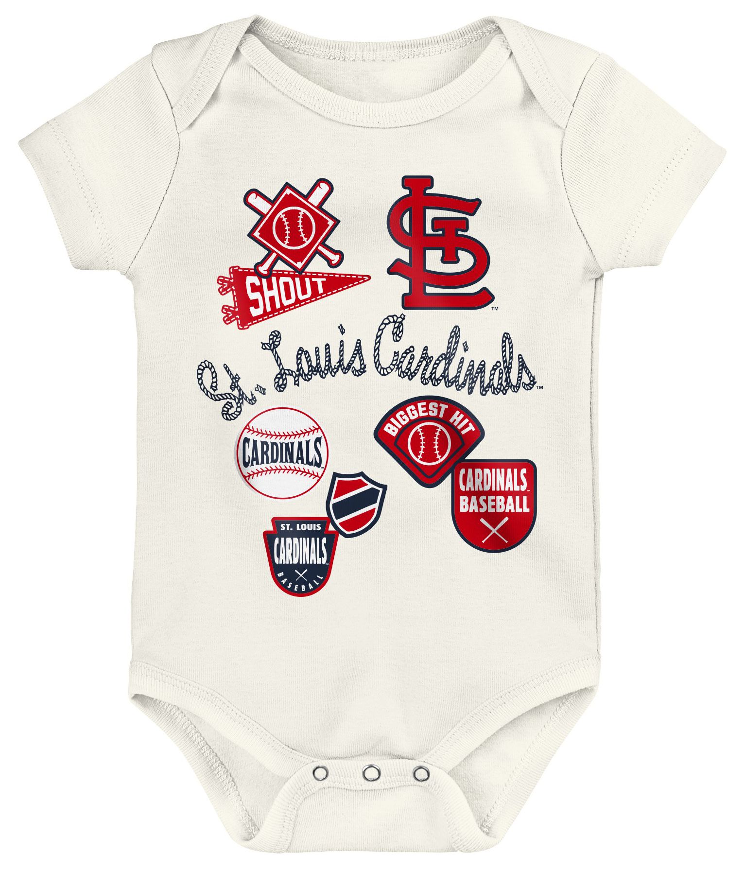 MLB Team Apparel Newborn St. Louis Cardinals Home Plate 3-Piece Creeper product image