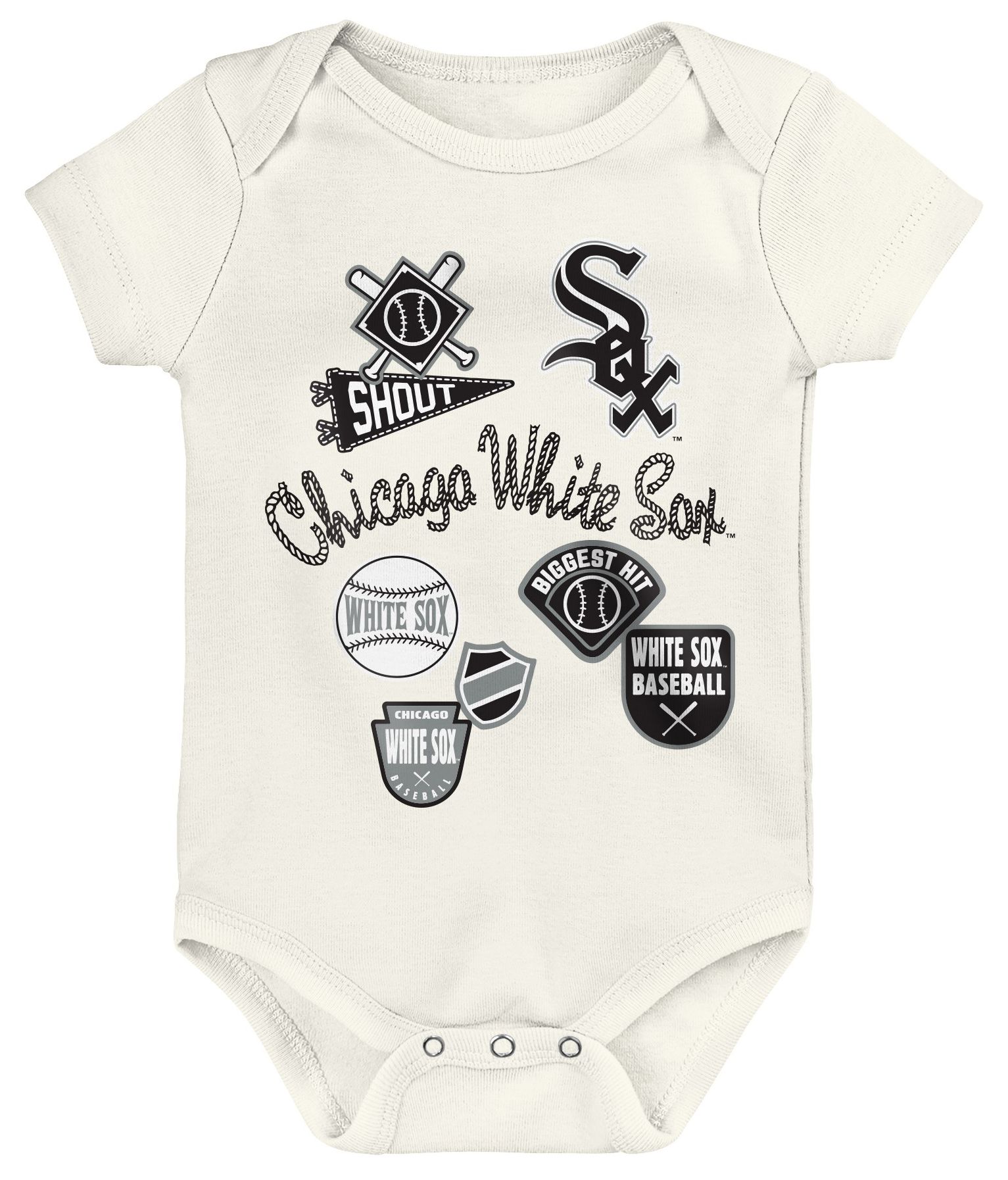 MLB Team Apparel Newborn Chicago White Sox Home Plate 3-Piece Creeper product image