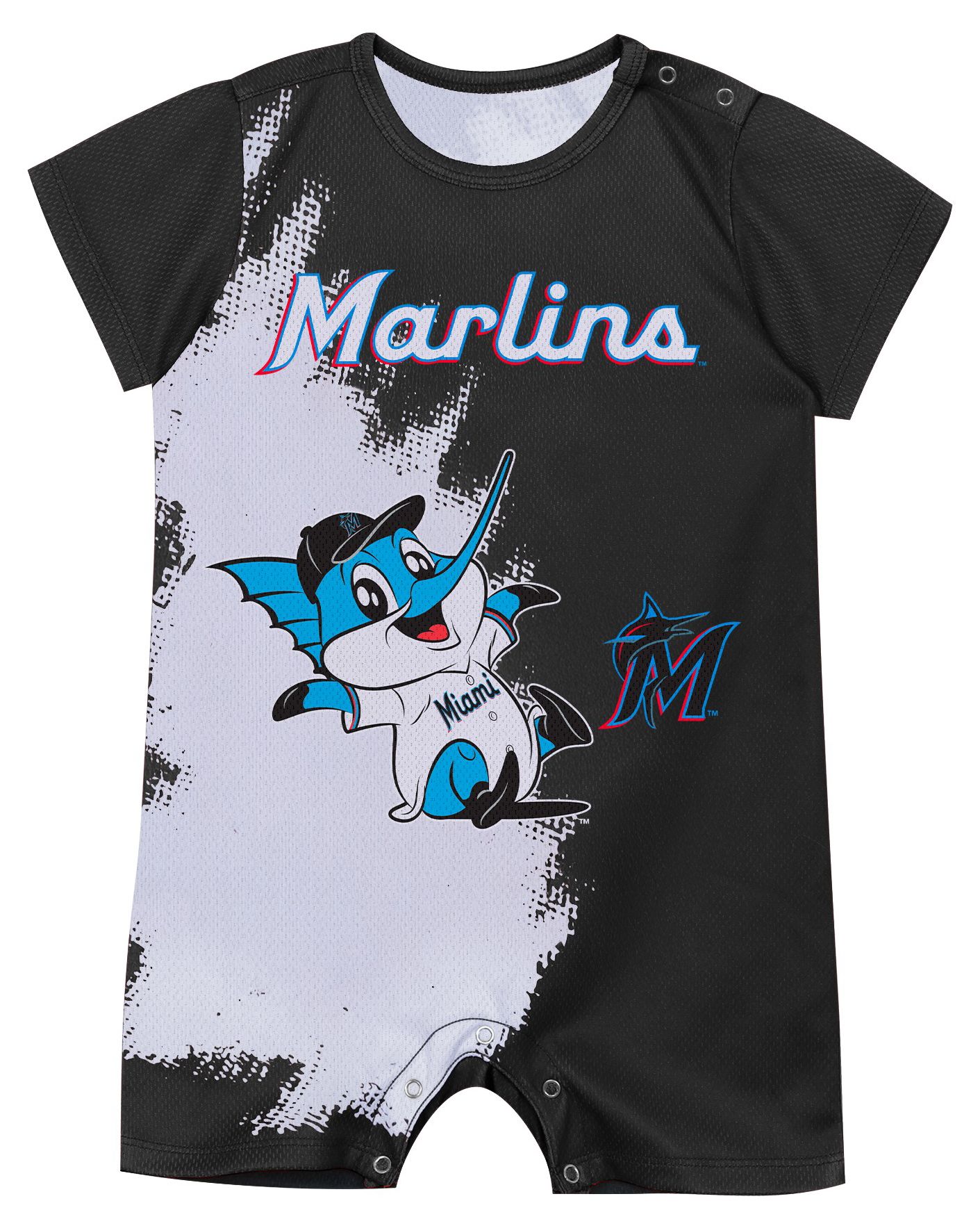 MLB Team Apparel Infant Miami Marlins Multicolor Sublimation Baby Mascot Romper product image