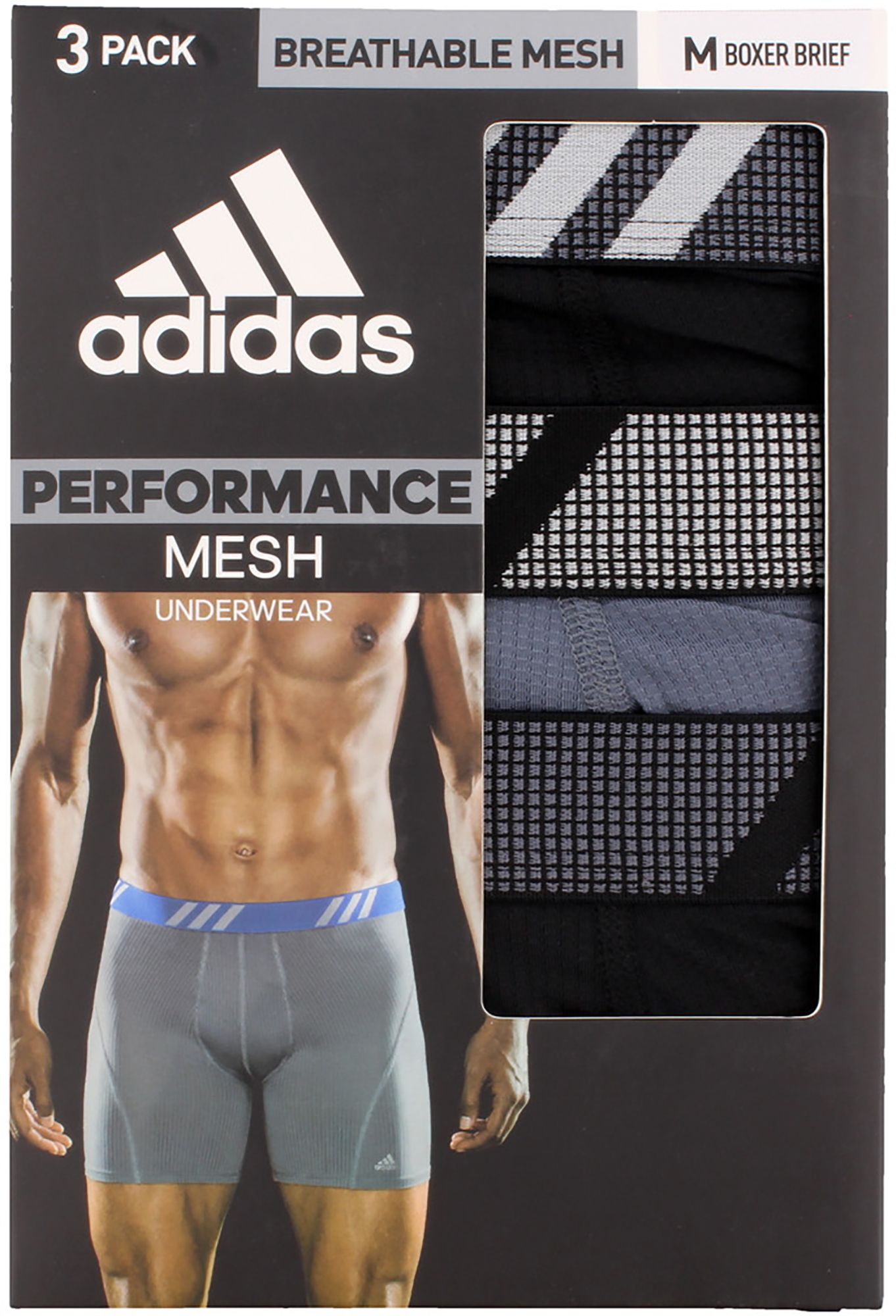 adidas Men's Sport Performance Mesh Boxer Briefs – 3 Pack product image