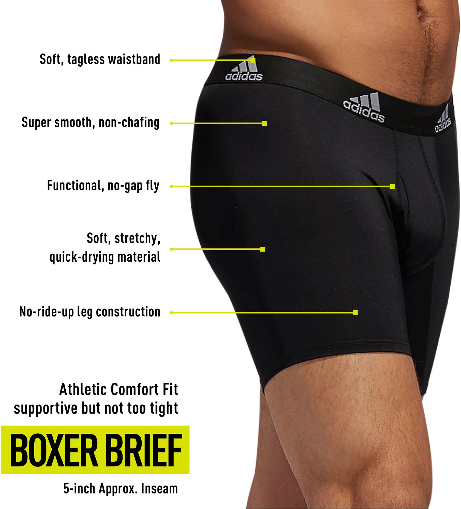 adidas Men's Performance Boxer Briefs – 3 Pack product image
