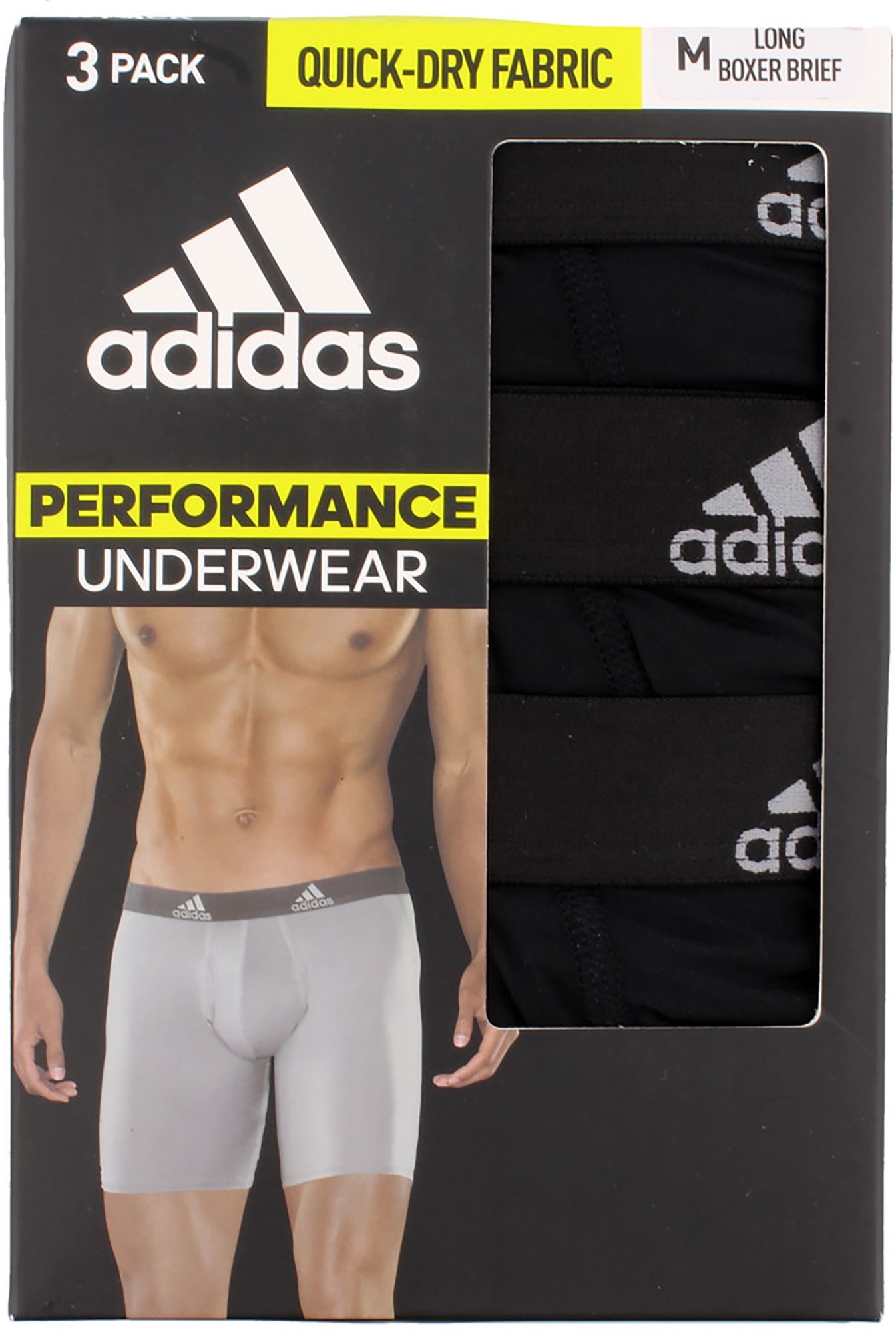 adidas Men's Performance Long Boxer Briefs – 3 Pack product image