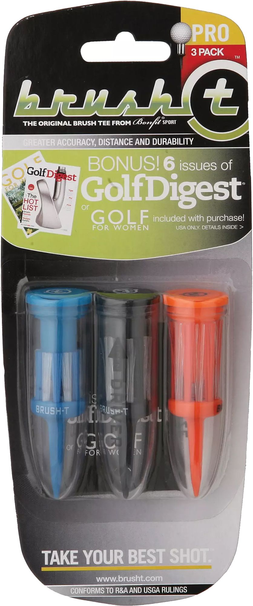 Brush-t Multi Golf Tees - 3 Pack