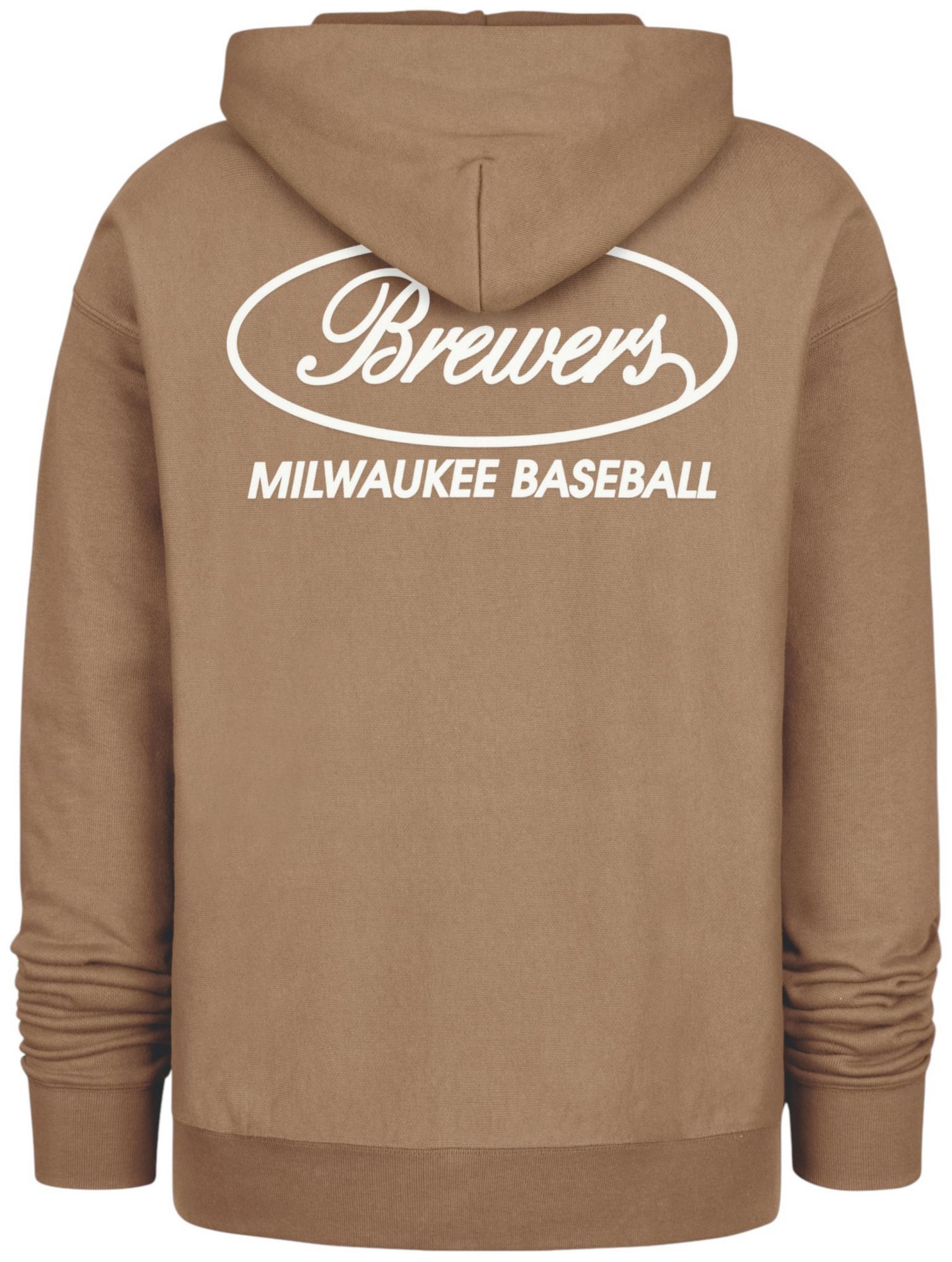 '47 Men's Milwaukee Brewers Tan Triple Double Foundation Pullover Hoodie product image