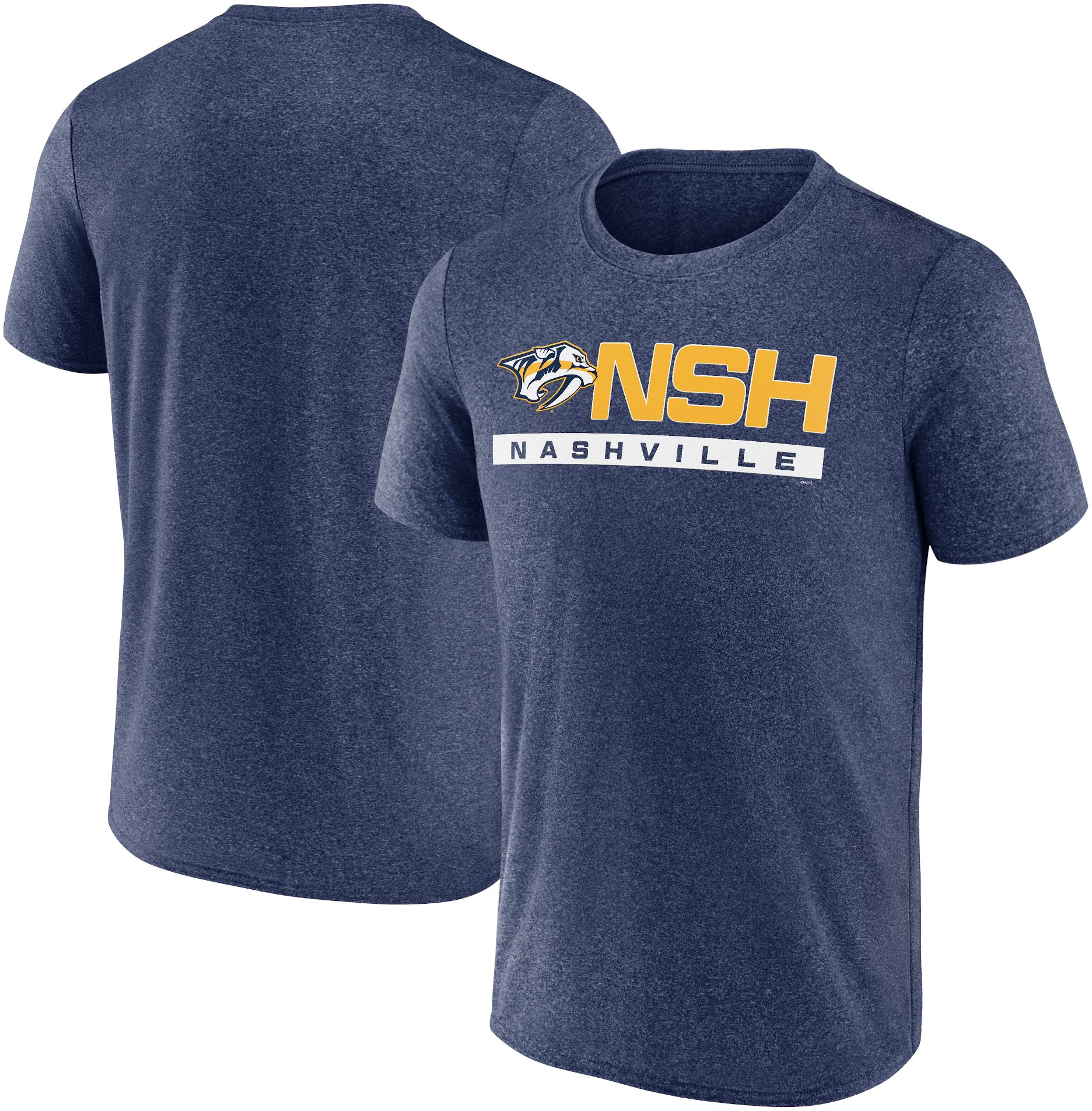 NHL Adult Nashville Predators Logo Navy Tri-Blend T-Shirt product image