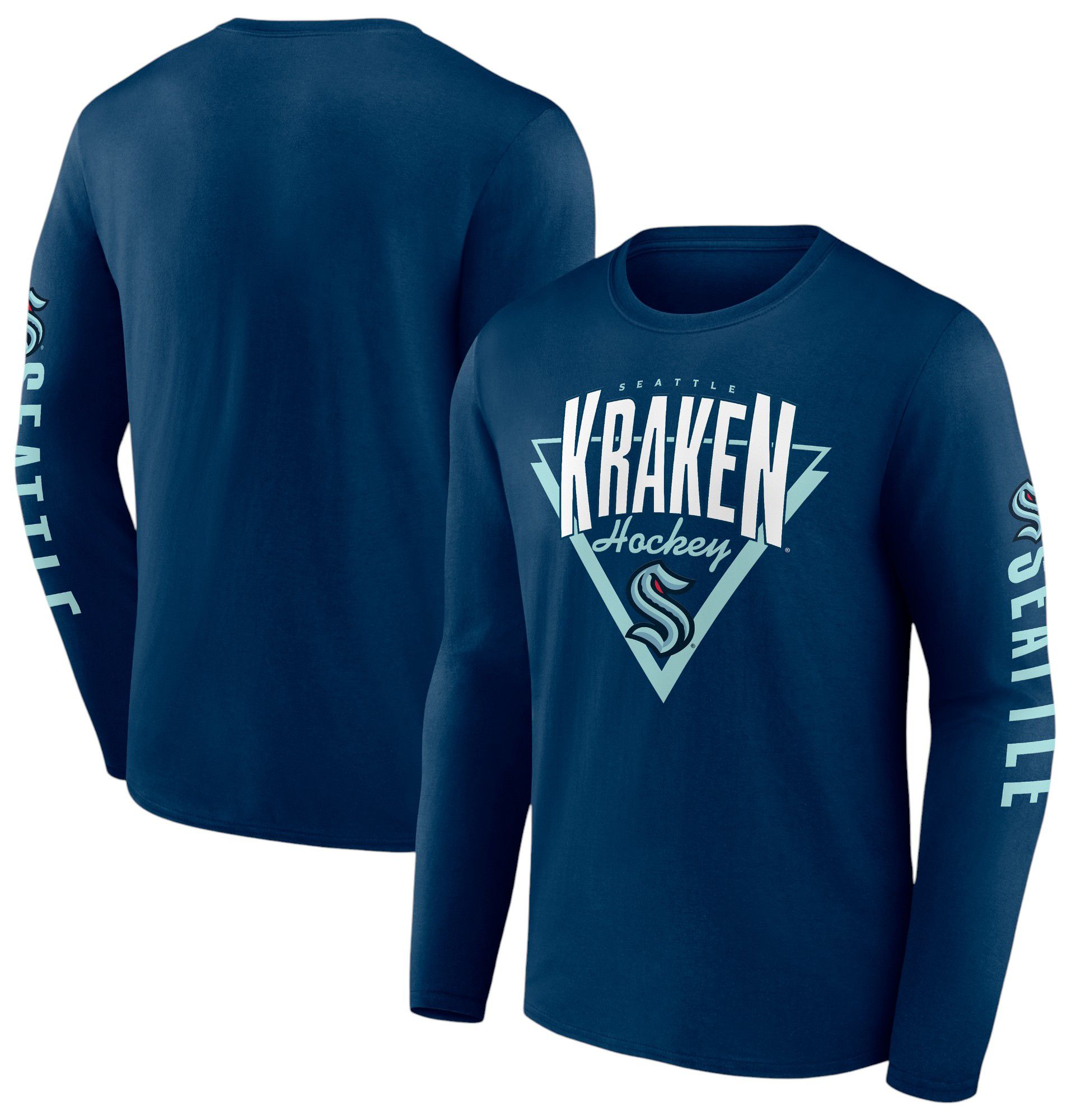 NHL Adult Seattle Kraken Headline Navy Long Sleeve Shirt product image