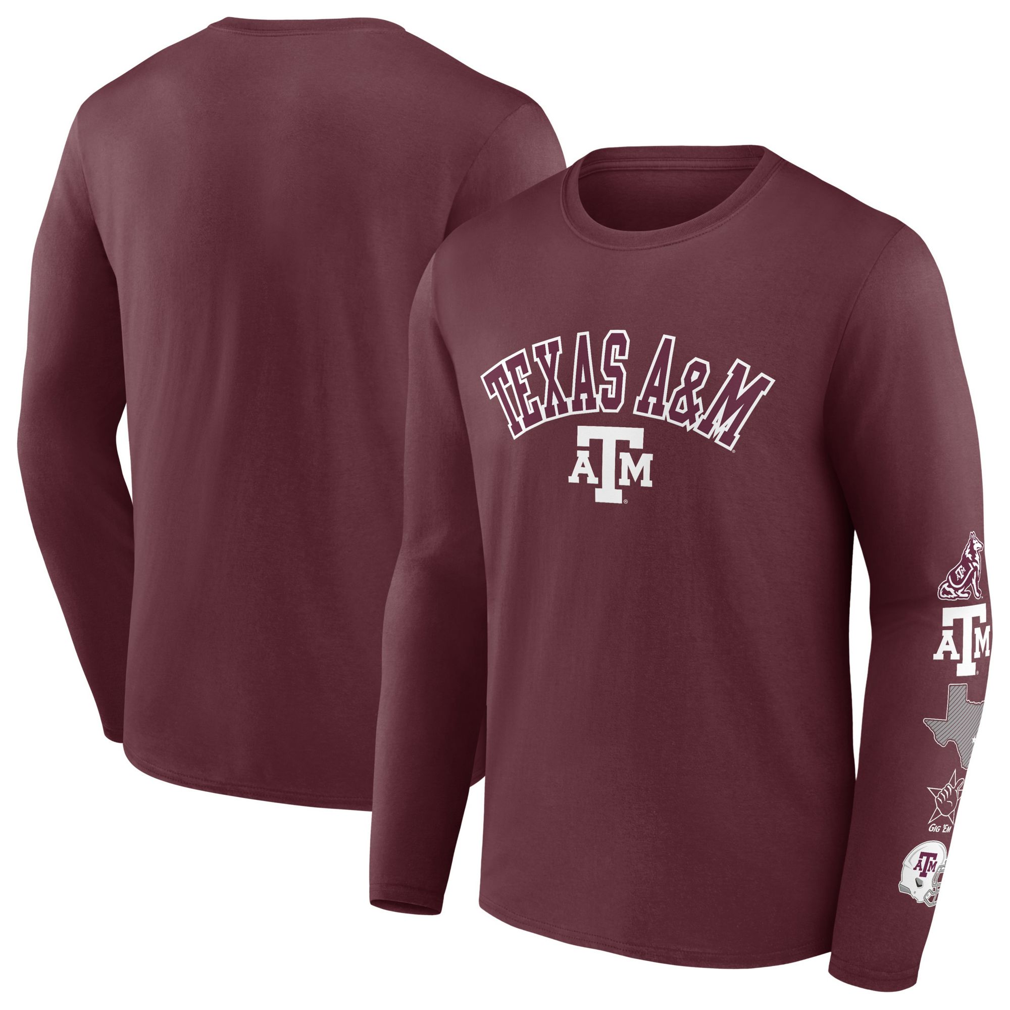 NCAA Men's Texas A&M Aggies Maroon Badge Long Sleeve T-Shirt product image