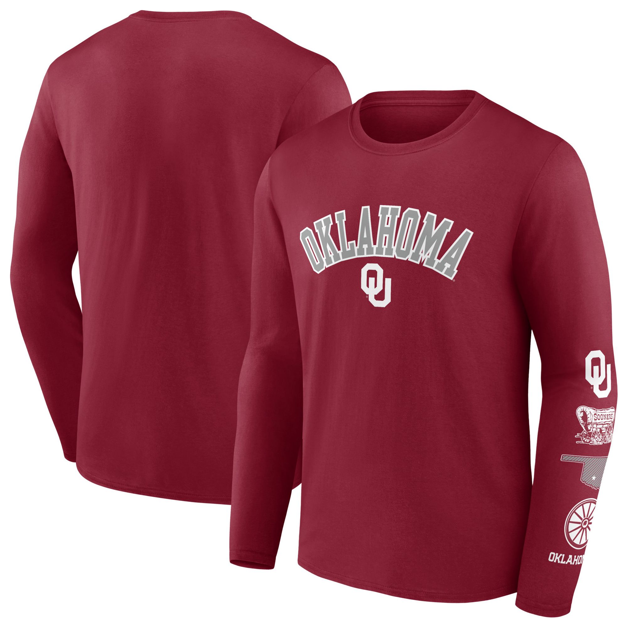 NCAA Men's Oklahoma Sooners Crimson Badge Long Sleeve T-Shirt product image