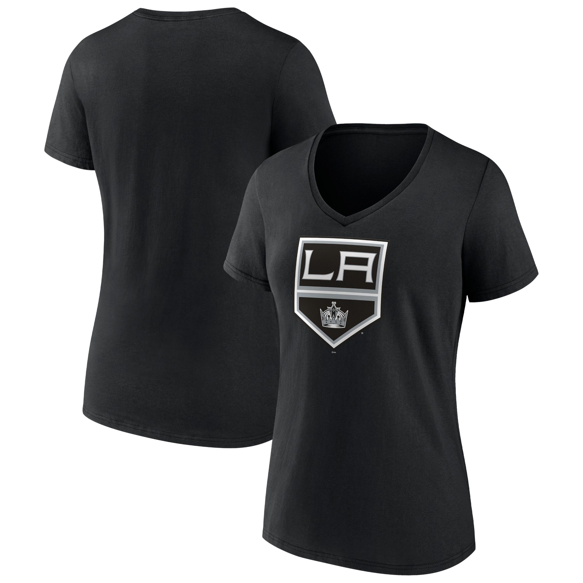 NHL Women's Los Angeles Kings Team Black V-Neck T-Shirt