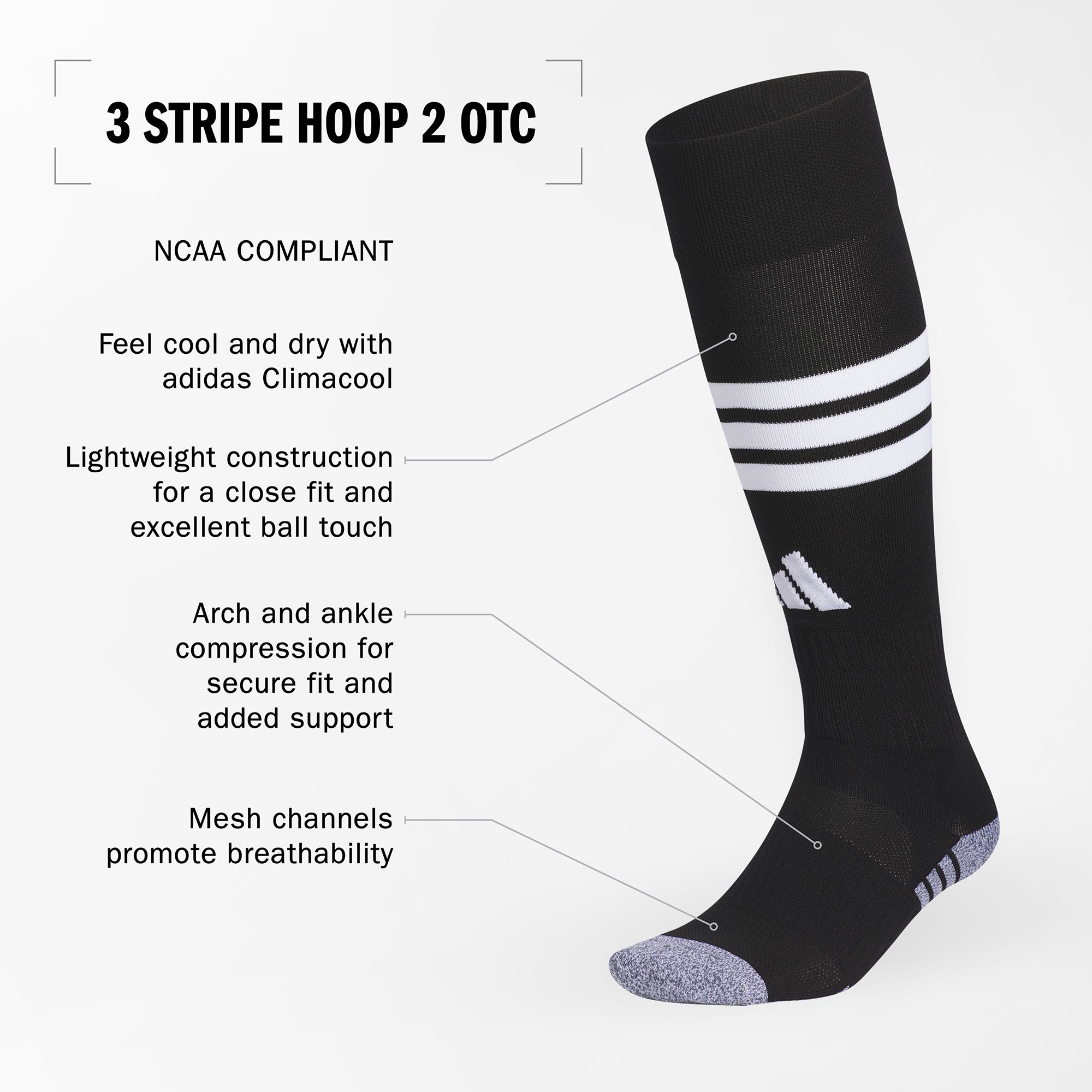 adidas 3 Stripe Hoop 2 OTC Sock product image