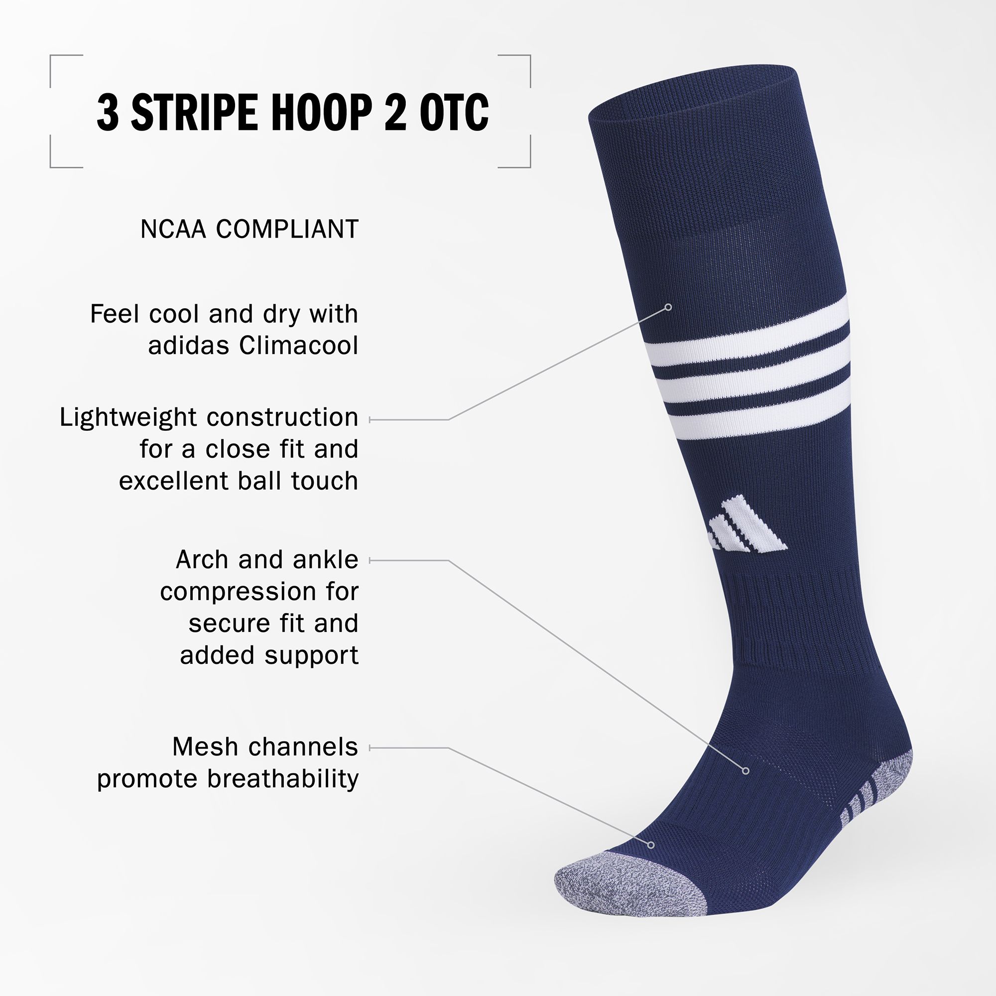adidas 3 Stripe Hoop 2 OTC Sock product image