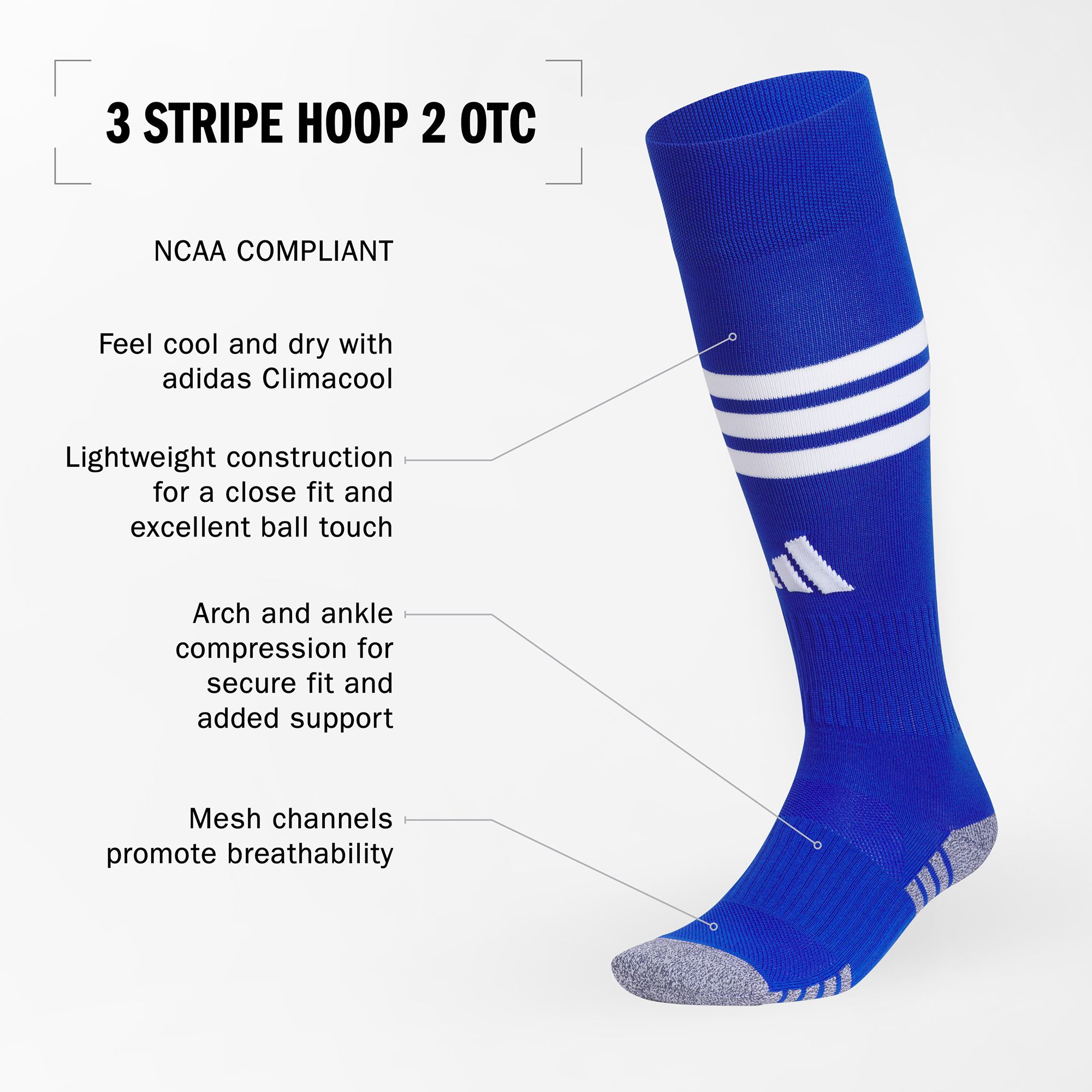 adidas 3 Stripe Hoop 2 OTC Sock product image