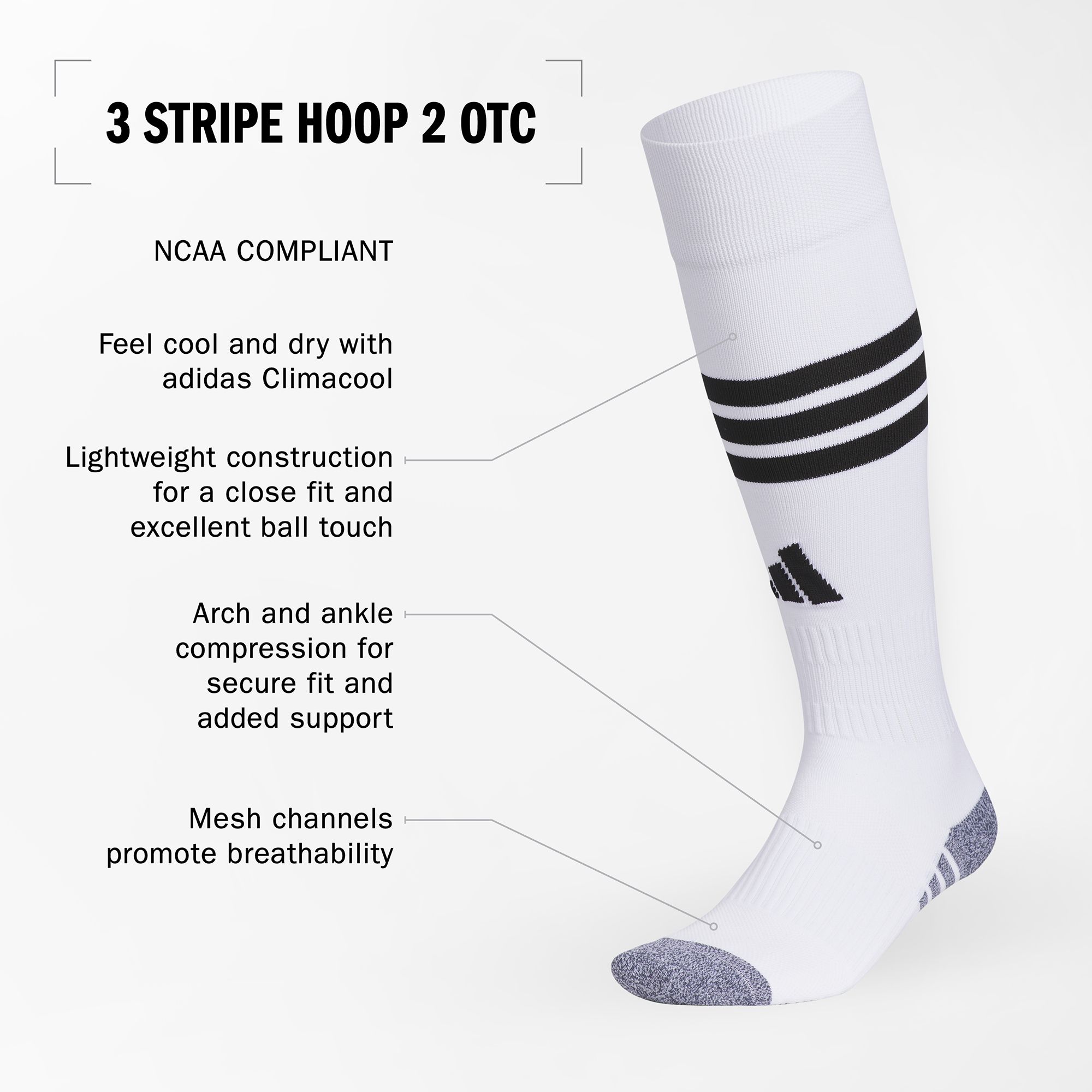 adidas 3 Stripe Hoop 2 OTC Sock product image