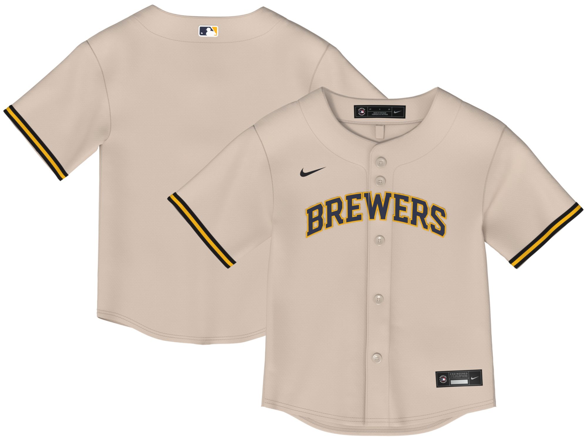 Nike Toddler Milwaukee Brewers Off-White Replica Jersey product image