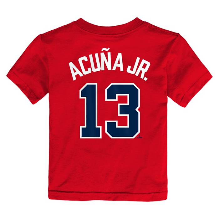 Ronald Acuña Jr Atlanta Braves Nike Youth Name & Number T-Shirt Red New  L 14/16
