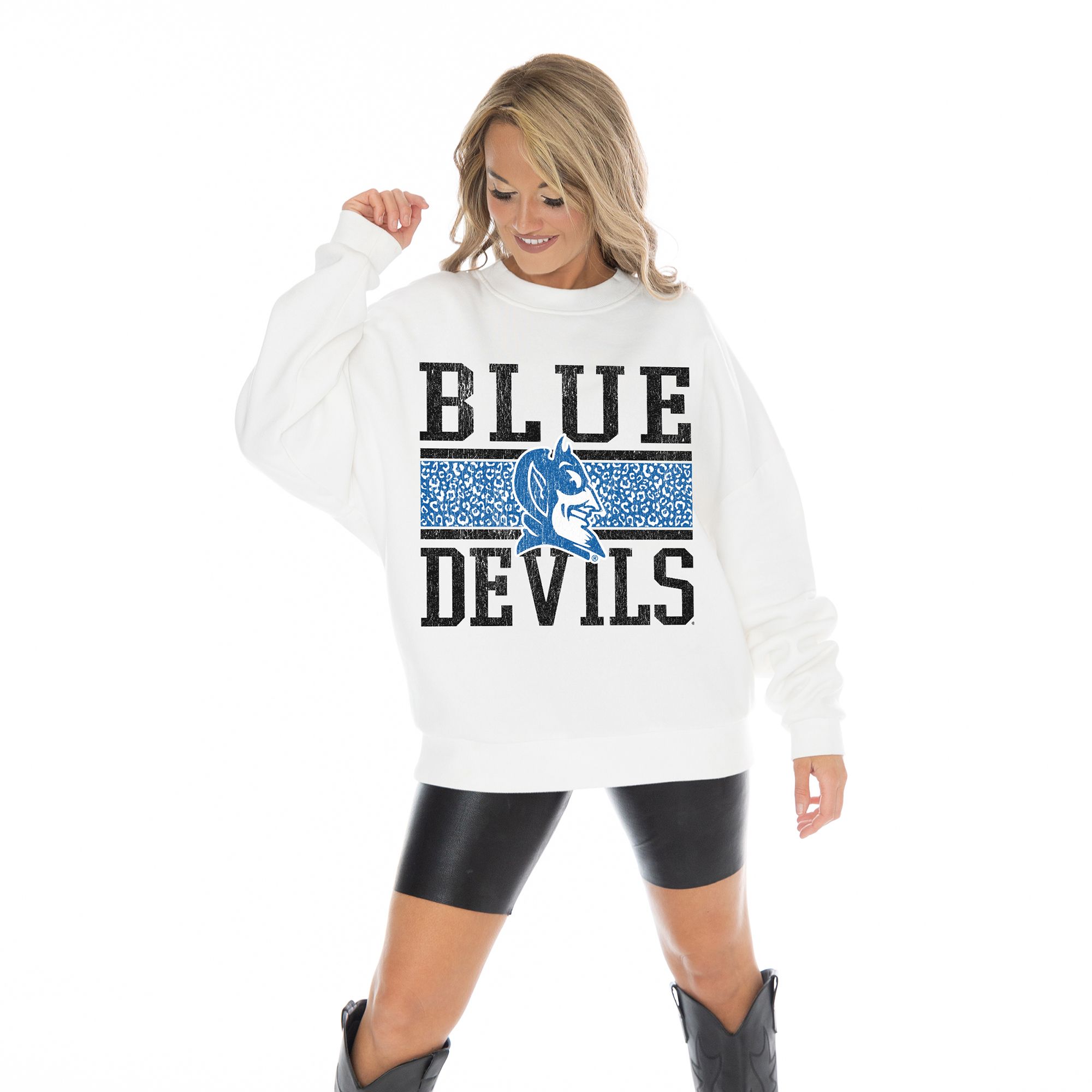 Gameday Couture Women's Duke Blue Devils White Crewneck Sweatshirt product image