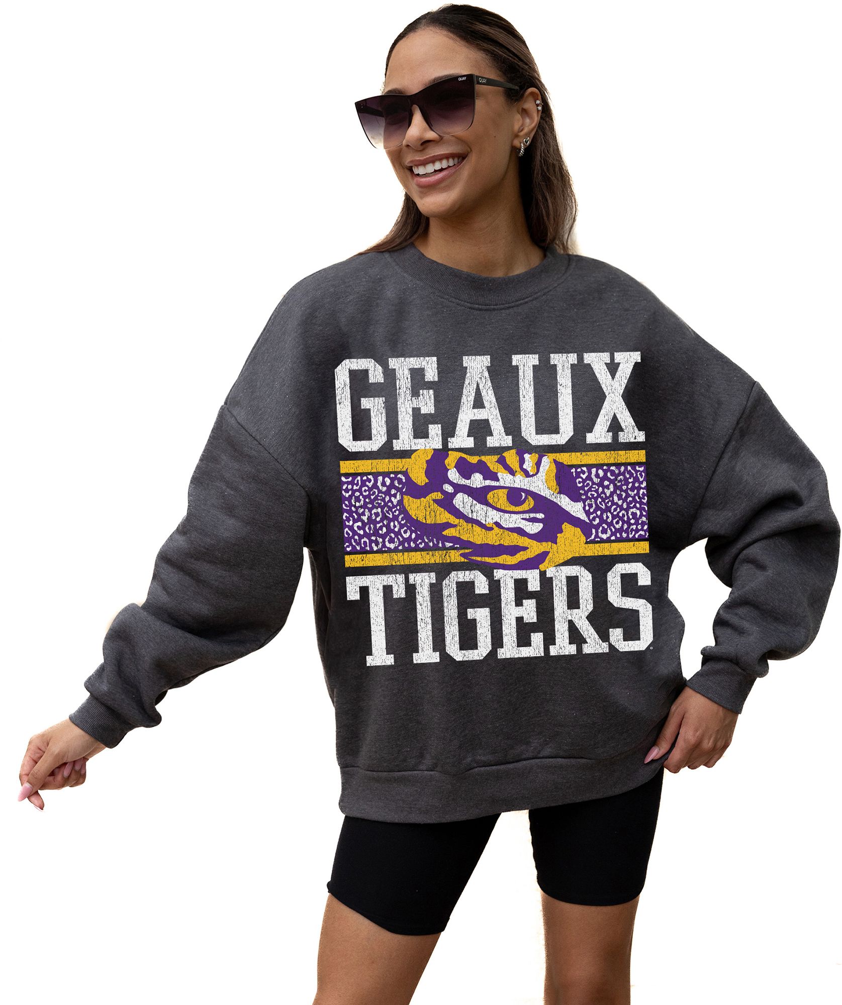 Gameday Couture Women's LSU Tigers Charcoal Fleece Crewneck Sweatshirt product image