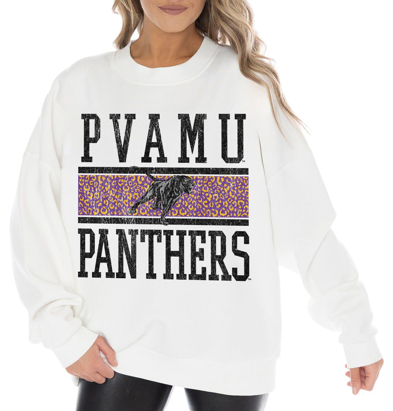 Gameday Couture Women's Prairie View A&M Panthers White Premium Fleece Crew Pullover Sweatshirt product image