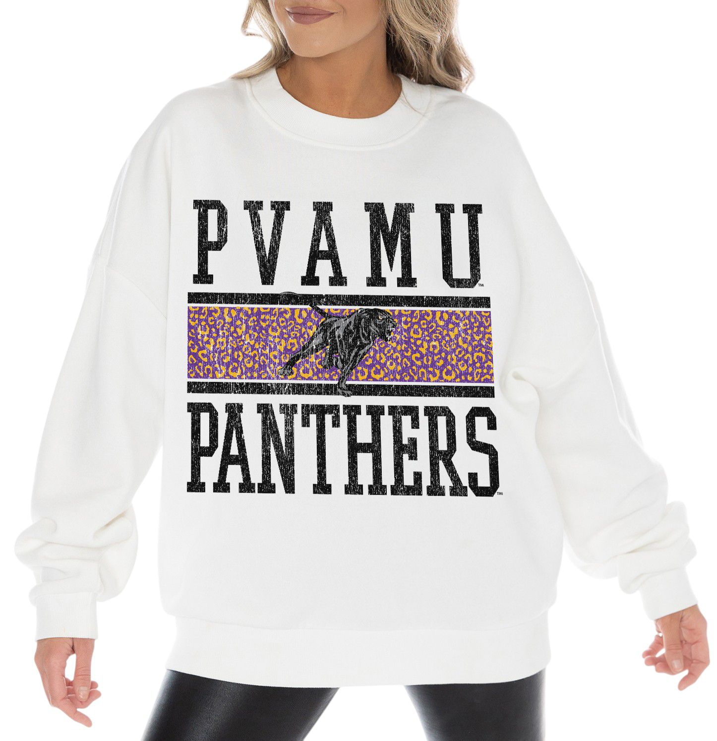 Gameday Couture Women's Prairie View A&M Panthers White Premium Fleece Crew Pullover Sweatshirt product image