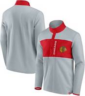 NHL Chicago Blackhawks Polar Sport Grey Fleece Quarter-Zip Pullover Shirt product image