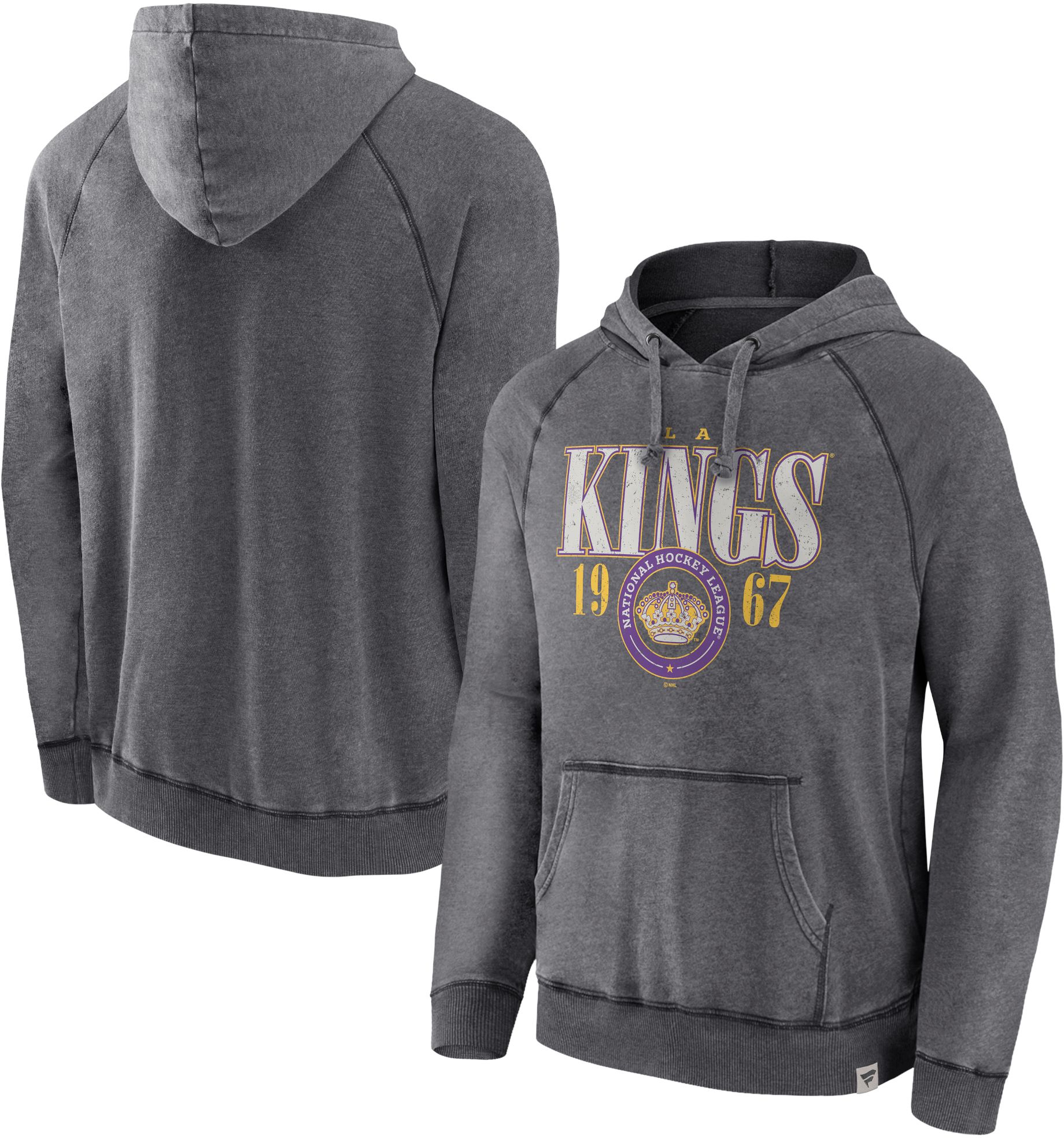NHL Adult Los Angeles Kings Vintage Snow Wash Grey Pullover Hoodie product image
