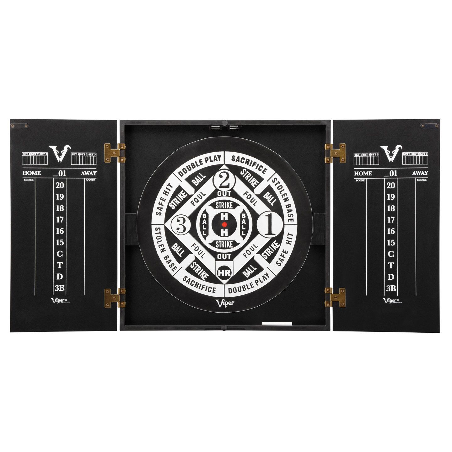 Viper Hideaway Dartboard Cabinet with Reversible Dartboard