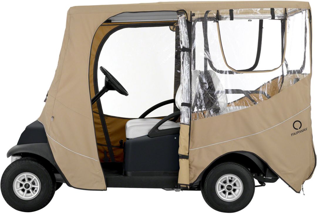 Classic Accessories Fairway Deluxe Long Roof Khaki Golf Cart